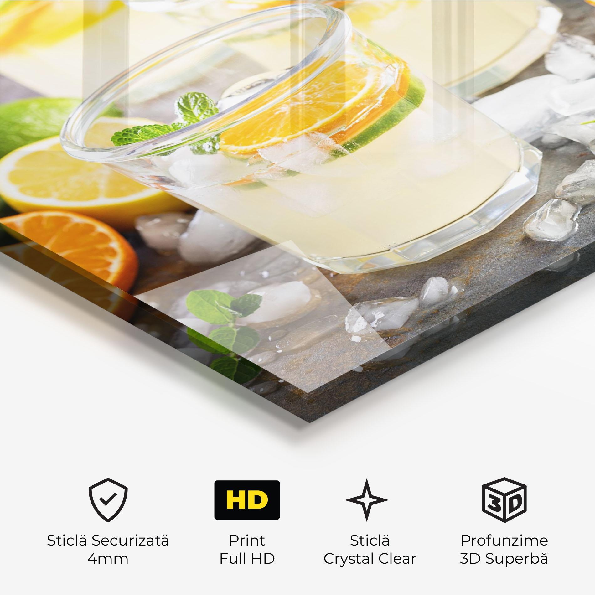 Tablou Sticla Citrus Fruit Lemonade mockup 3