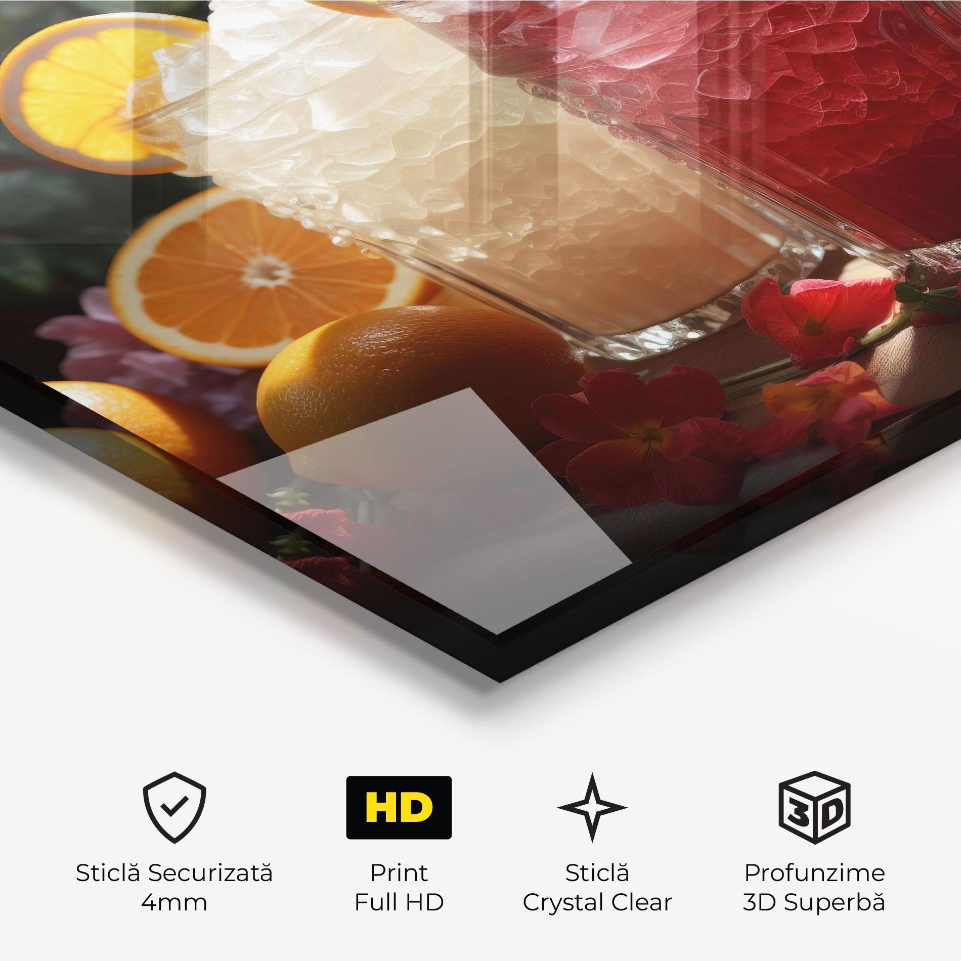 Tablou Sticla Citrus Smoothie Drink mockup 3