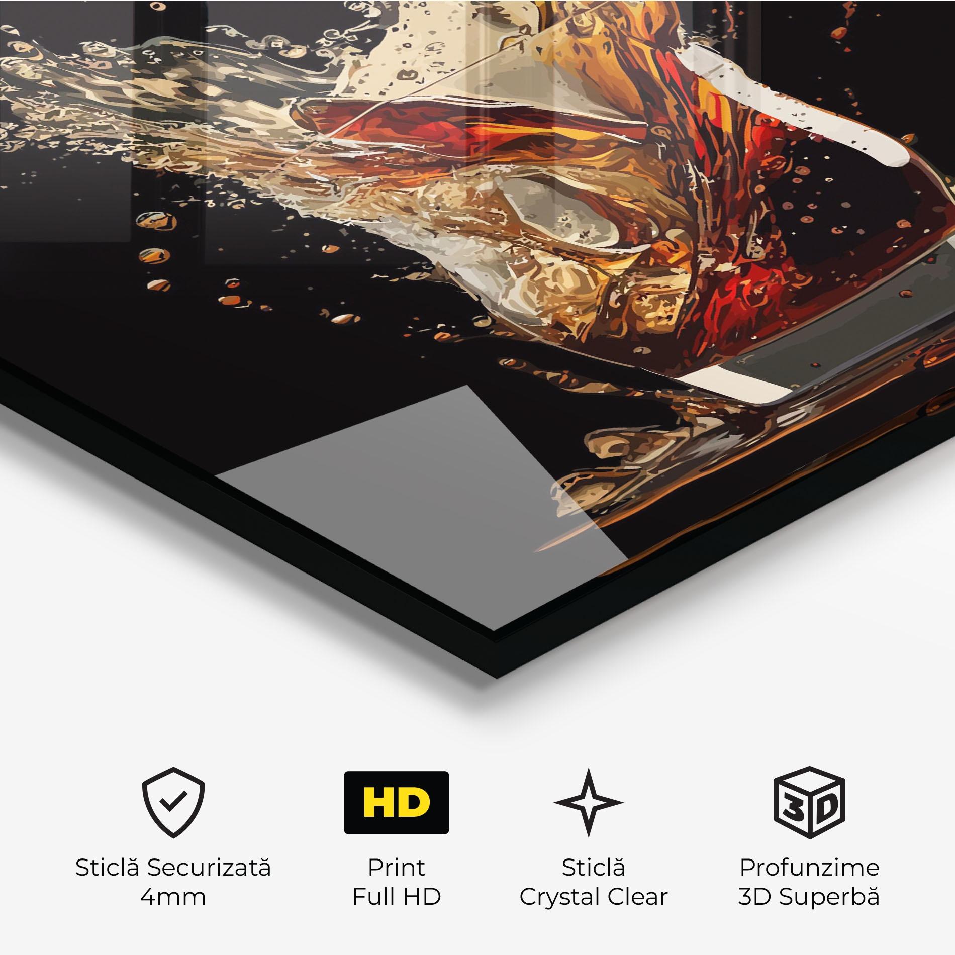 Tablou Sticla Cola Splash mockup 3