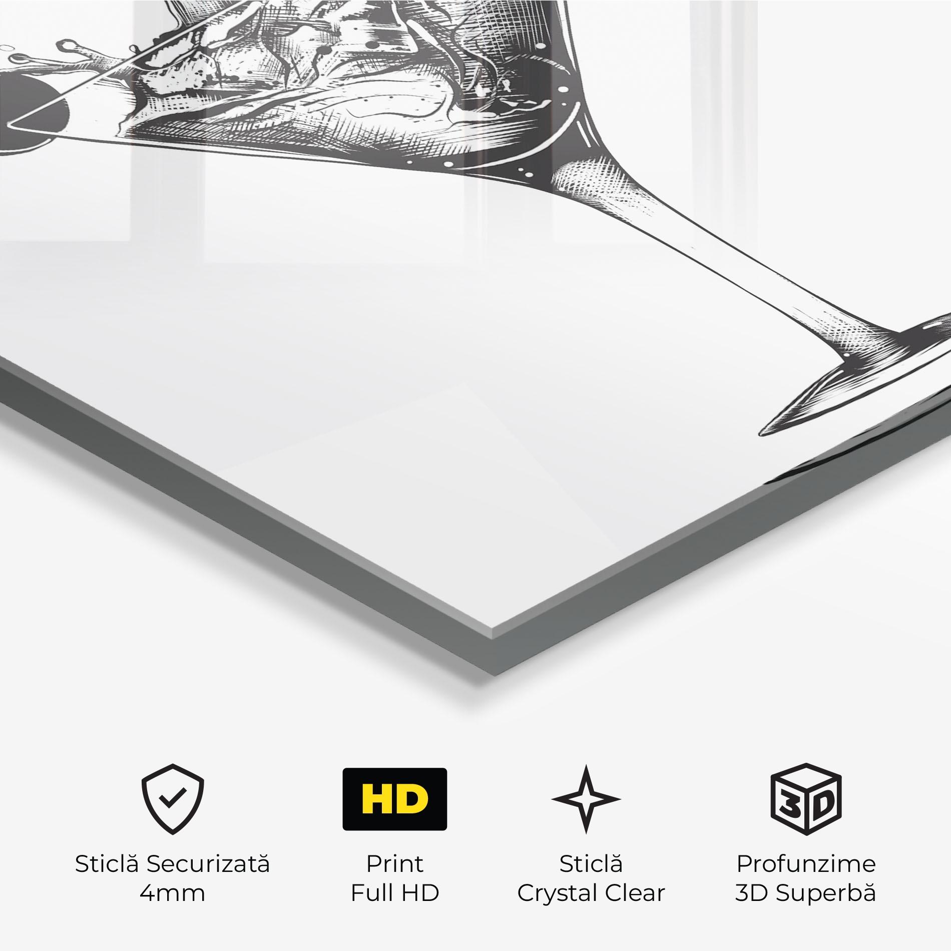 Tablou Sticla Drink Splash mockup 3