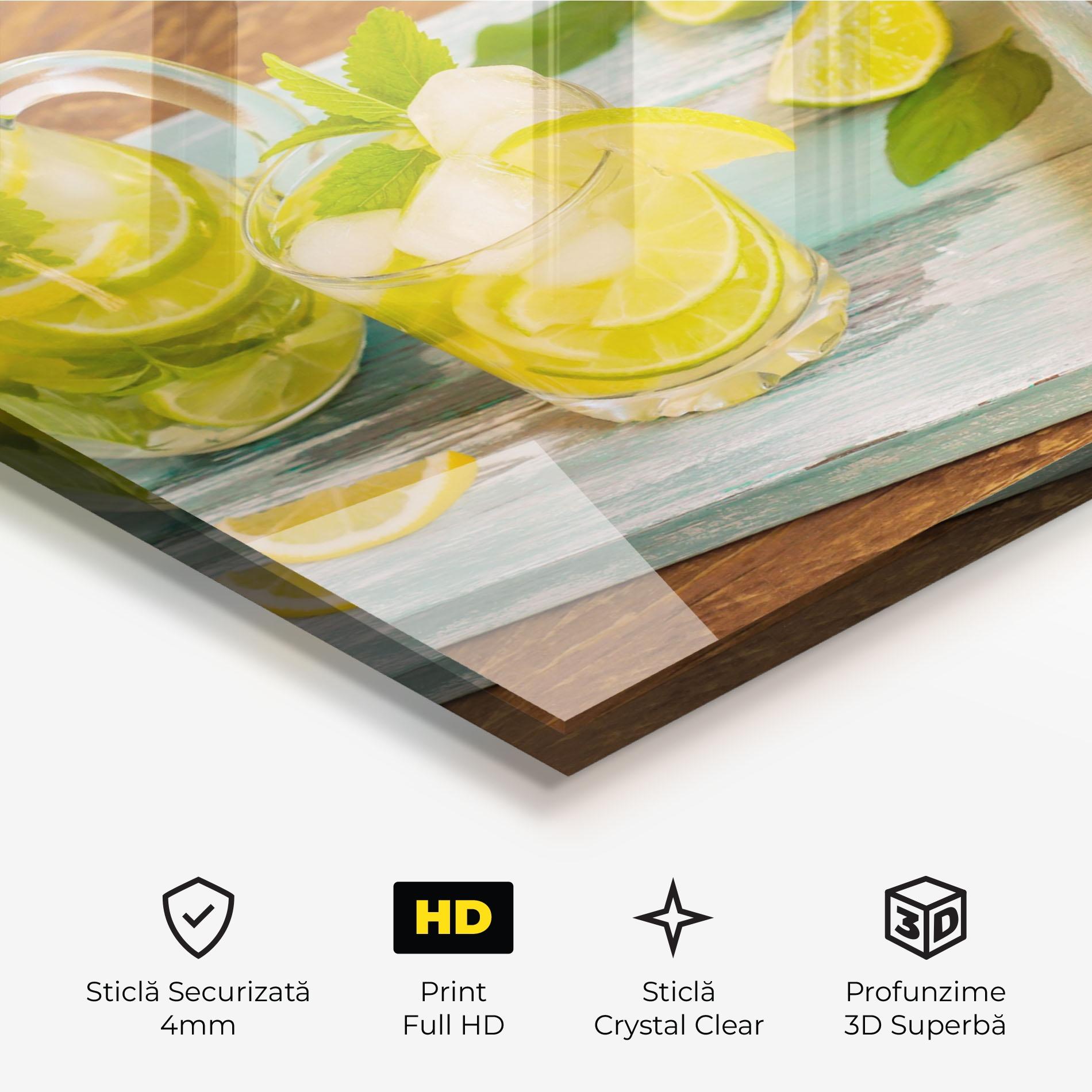Tablou Sticla Fresh Cold Lemonade mockup 3