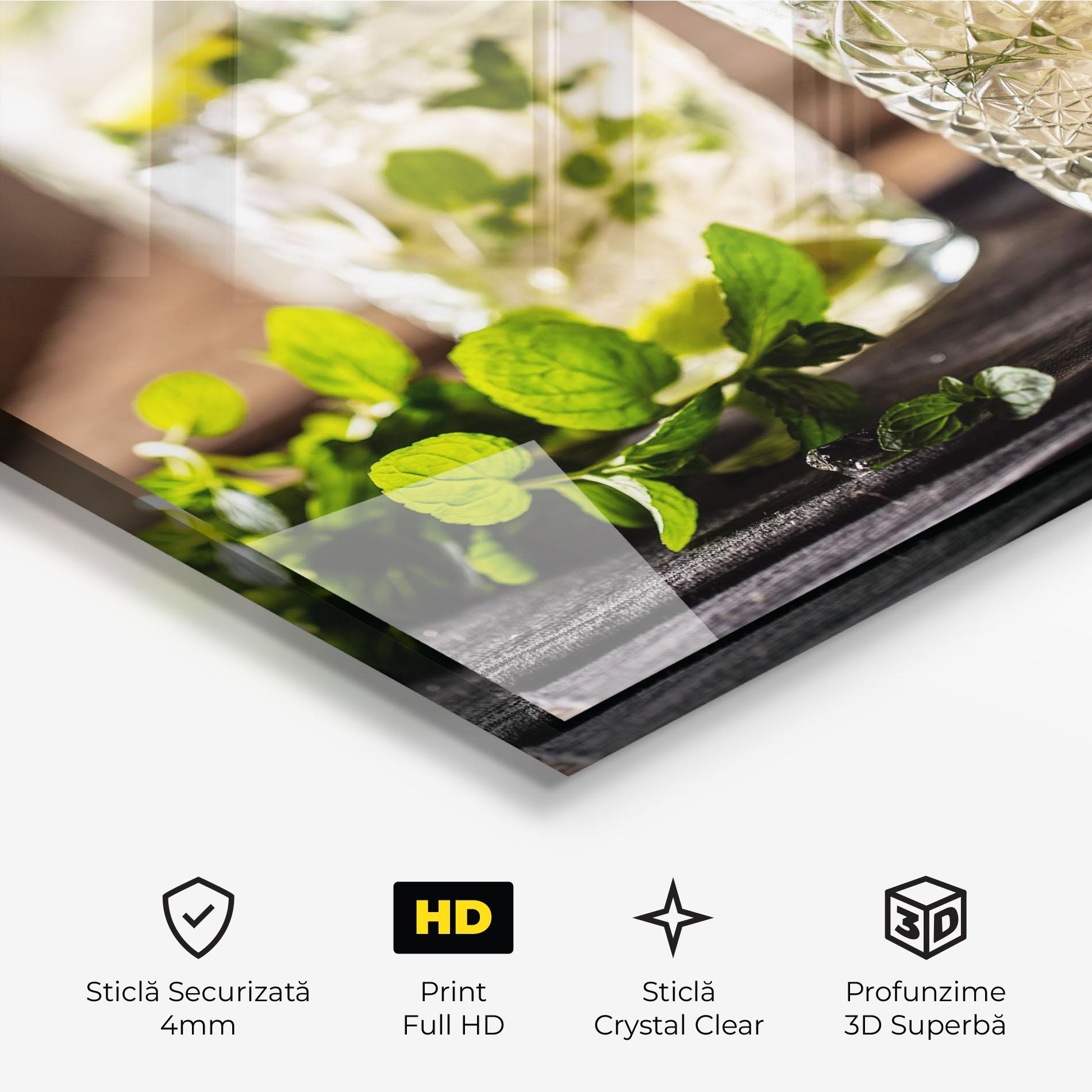 Tablou Sticla Fresh Mint Lime mockup 3