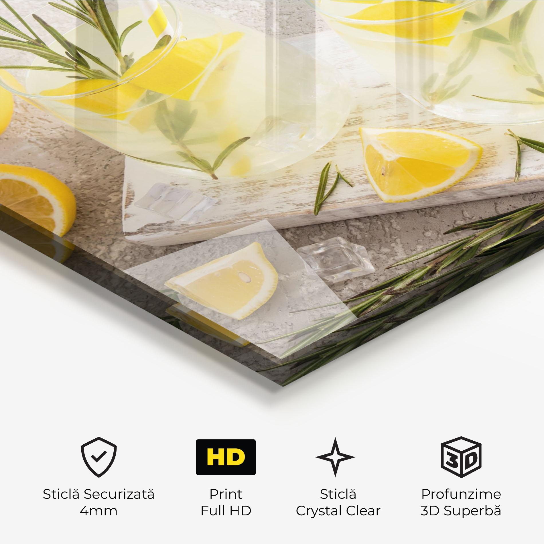 Tablou Sticla Homemade Rosemary Drink mockup 3