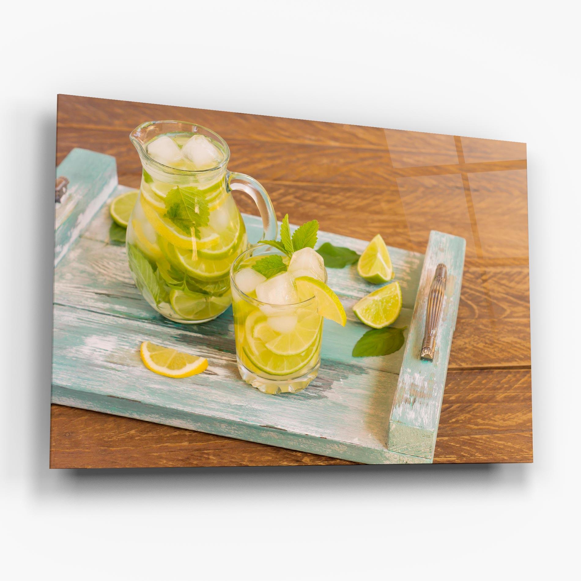 Tablou Sticla Fresh Cold Lemonade mockup 6