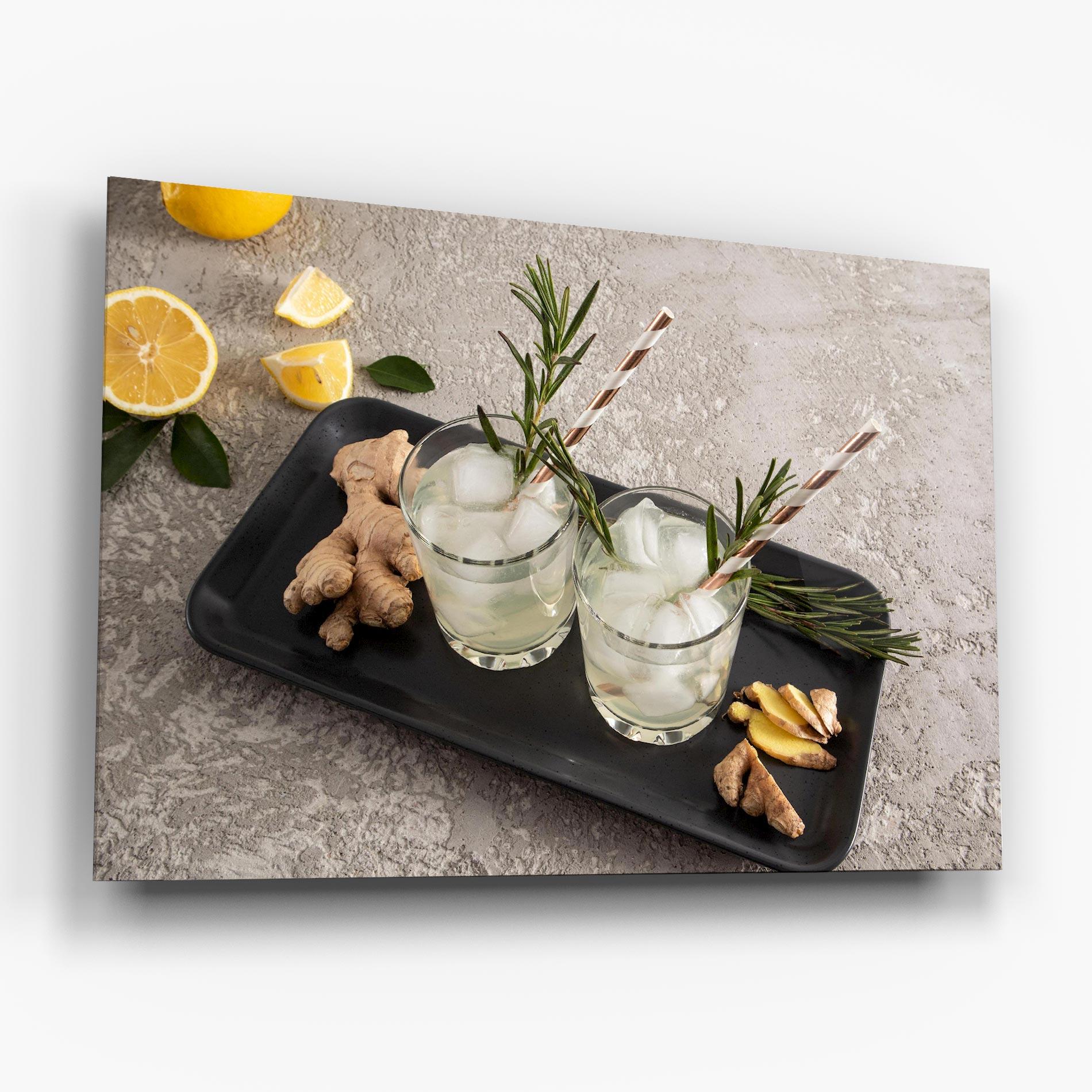 Tablou Sticla Ginger Lemonade Drink mockup 6