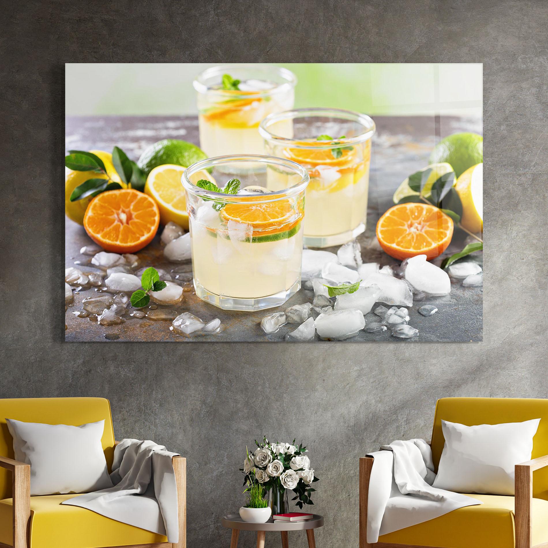 Tablou Sticla Citrus Fruit Lemonade mockup 4