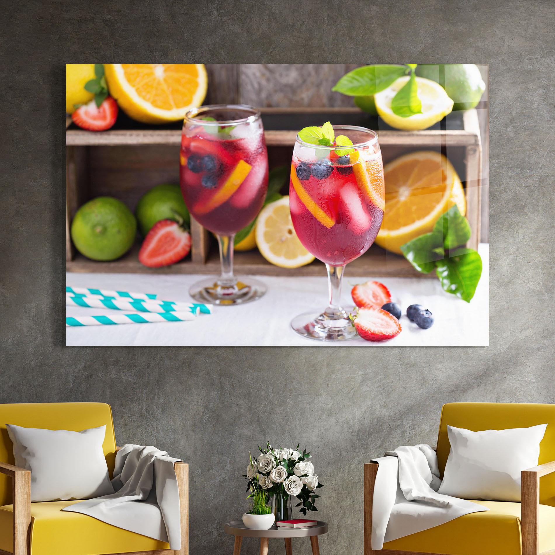 Tablou Sticla Colorful Summer Drink mockup 4