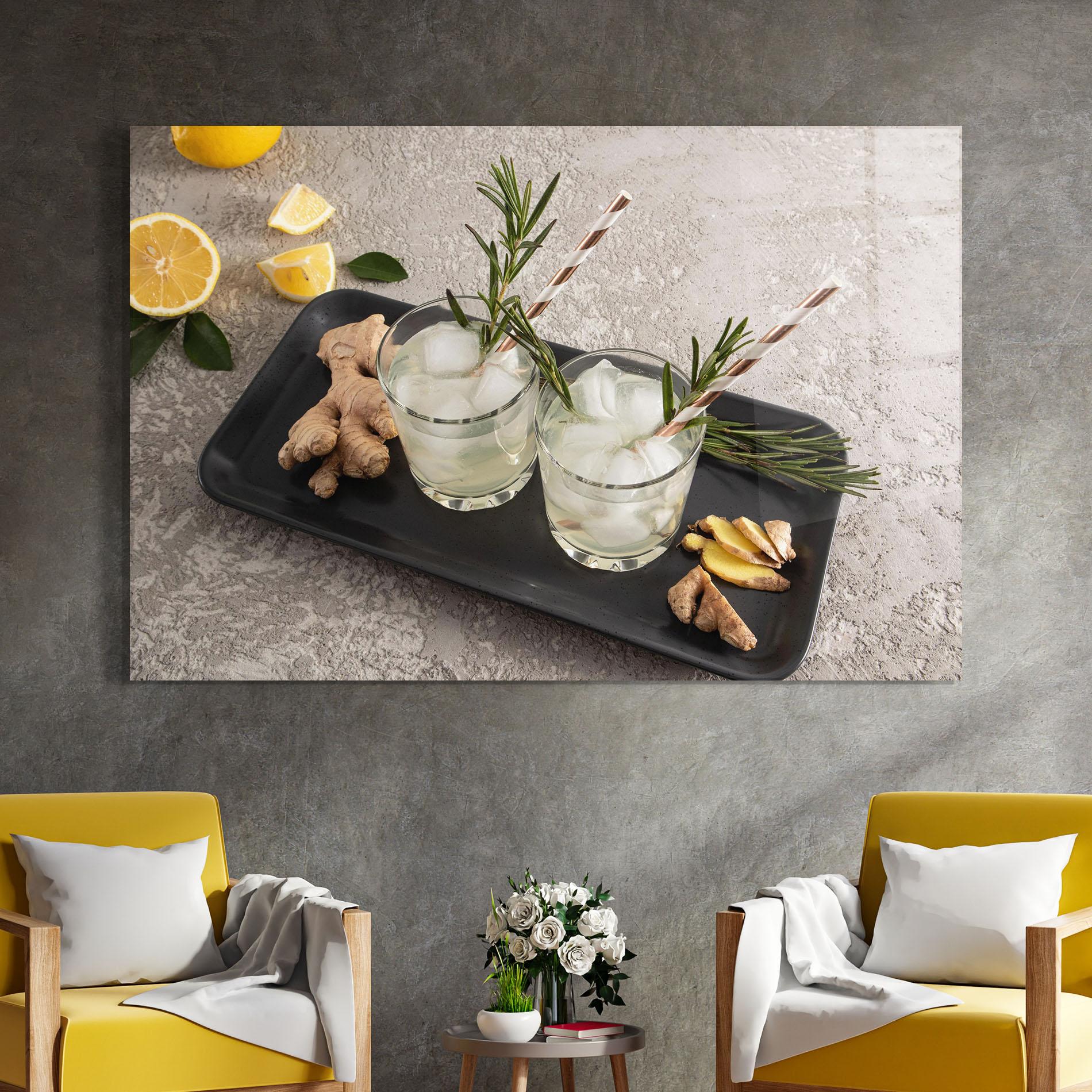 Tablou Sticla Ginger Lemonade Drink mockup 4