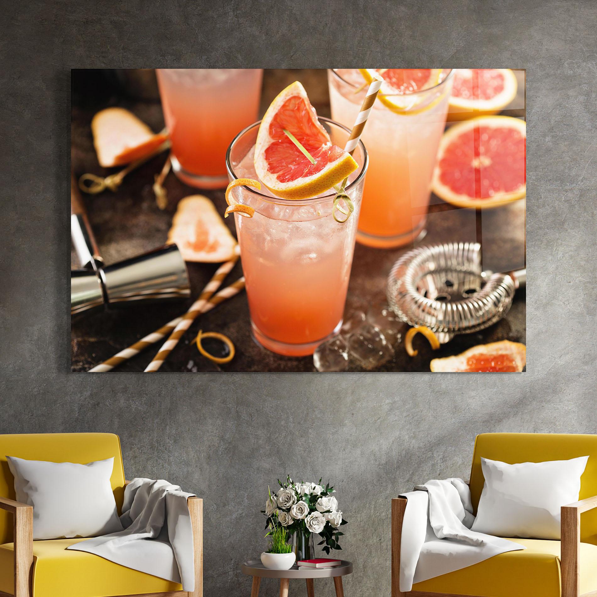Tablou Sticla Grapefruit Cocktail mockup 4