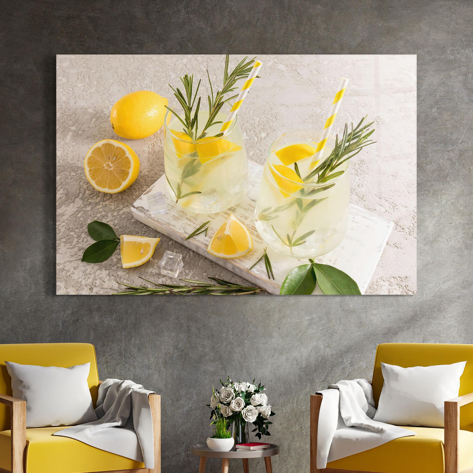 Tablou Sticla Homemade Rosemary Drink mockup 4