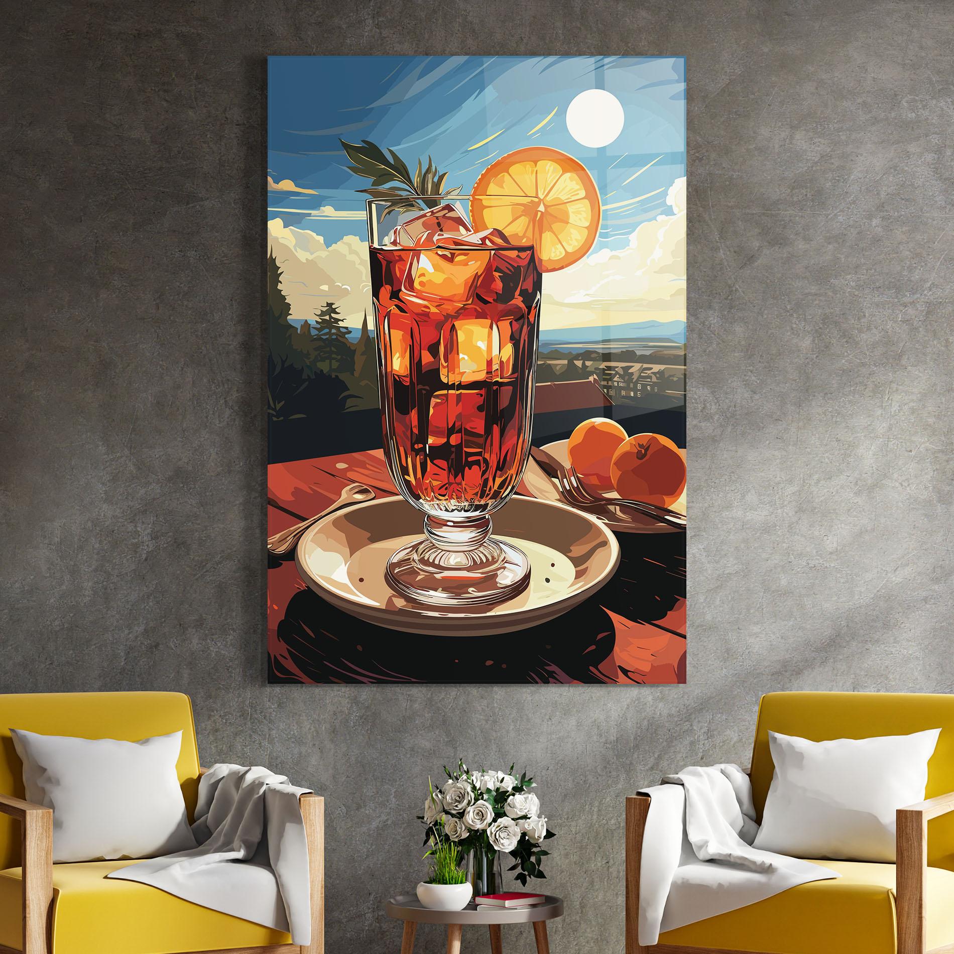 Tablou Sticla Cocktail Orange mockup 4