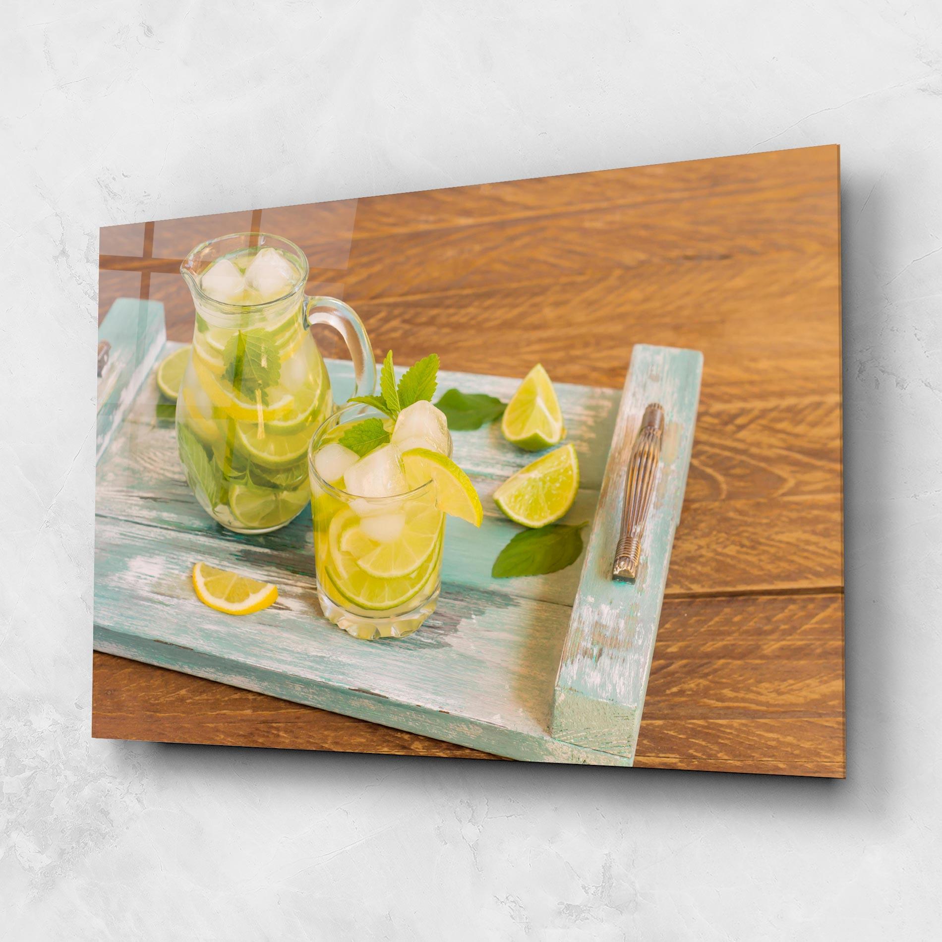 Tablou Sticla Fresh Cold Lemonade mockup 1