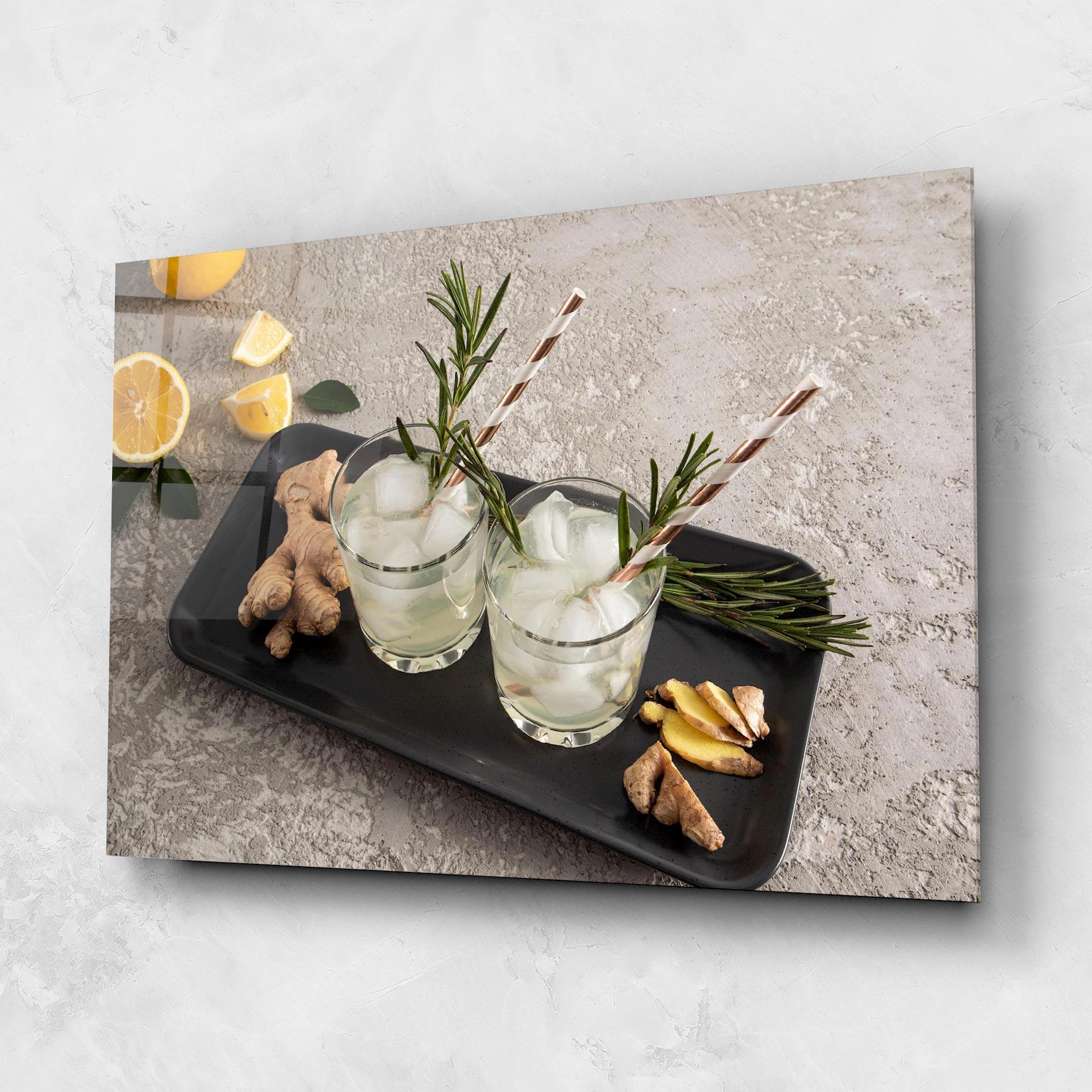 Tablou Sticla Ginger Lemonade Drink mockup 1