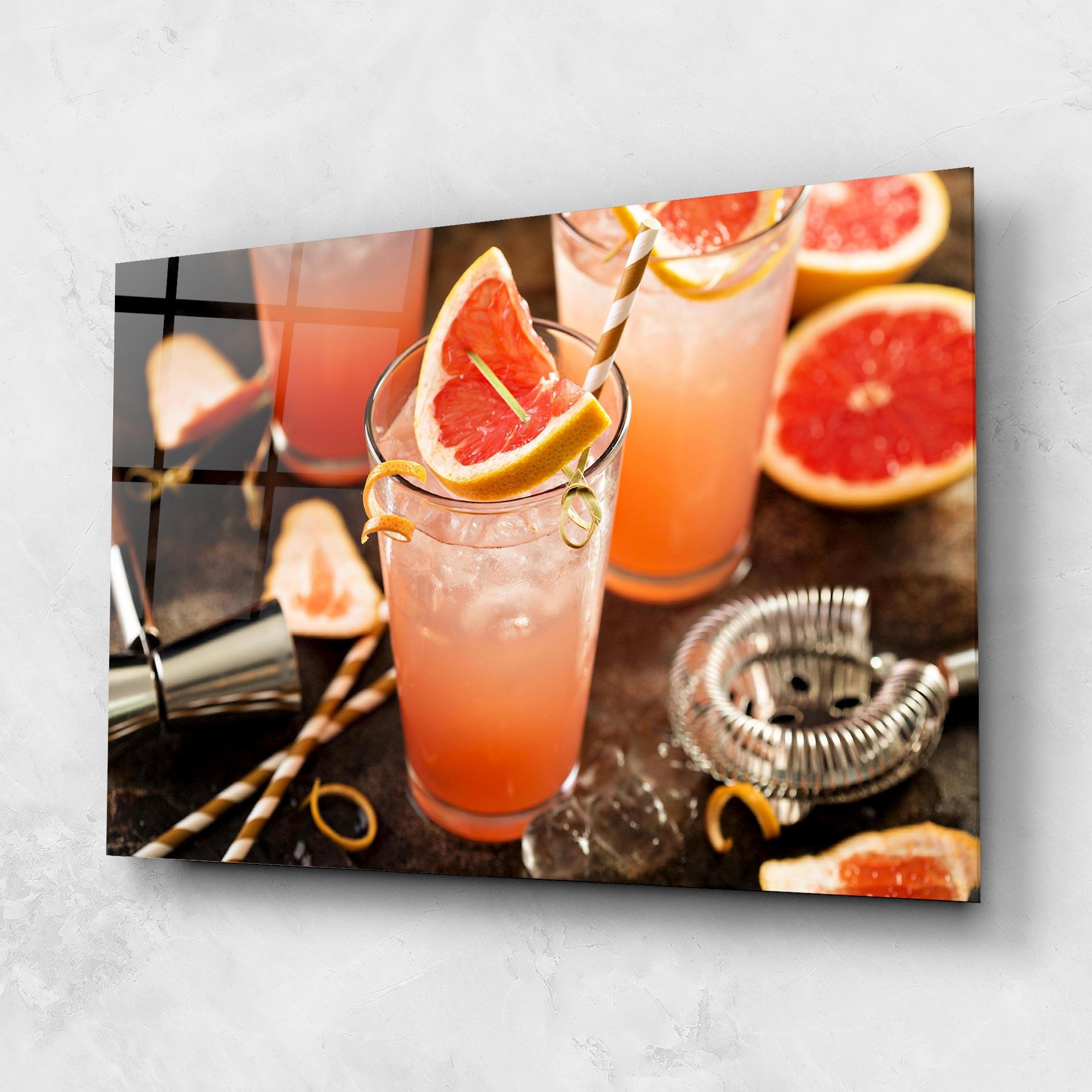 Tablou Sticla Grapefruit Cocktail mockup 1