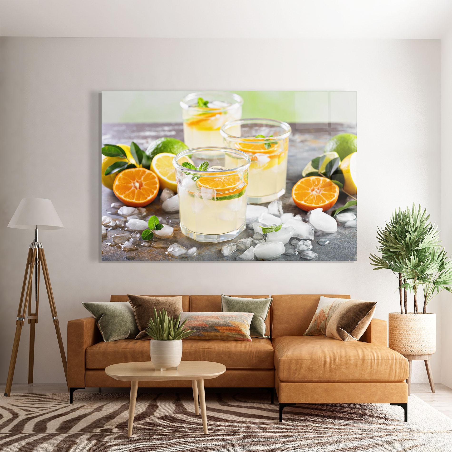 Tablou Sticla Citrus Fruit Lemonade mockup 7