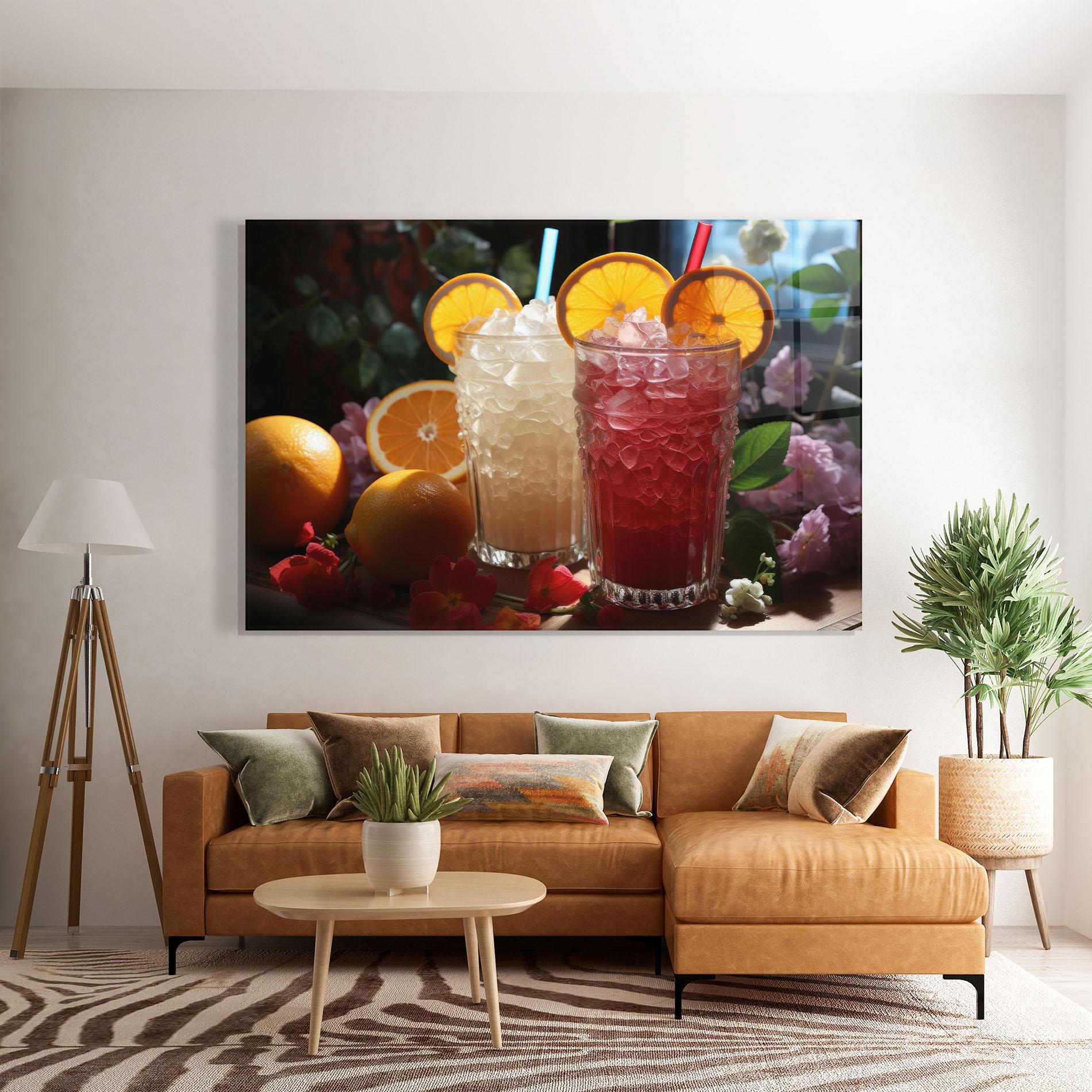 Tablou Sticla Citrus Smoothie Drink mockup 7