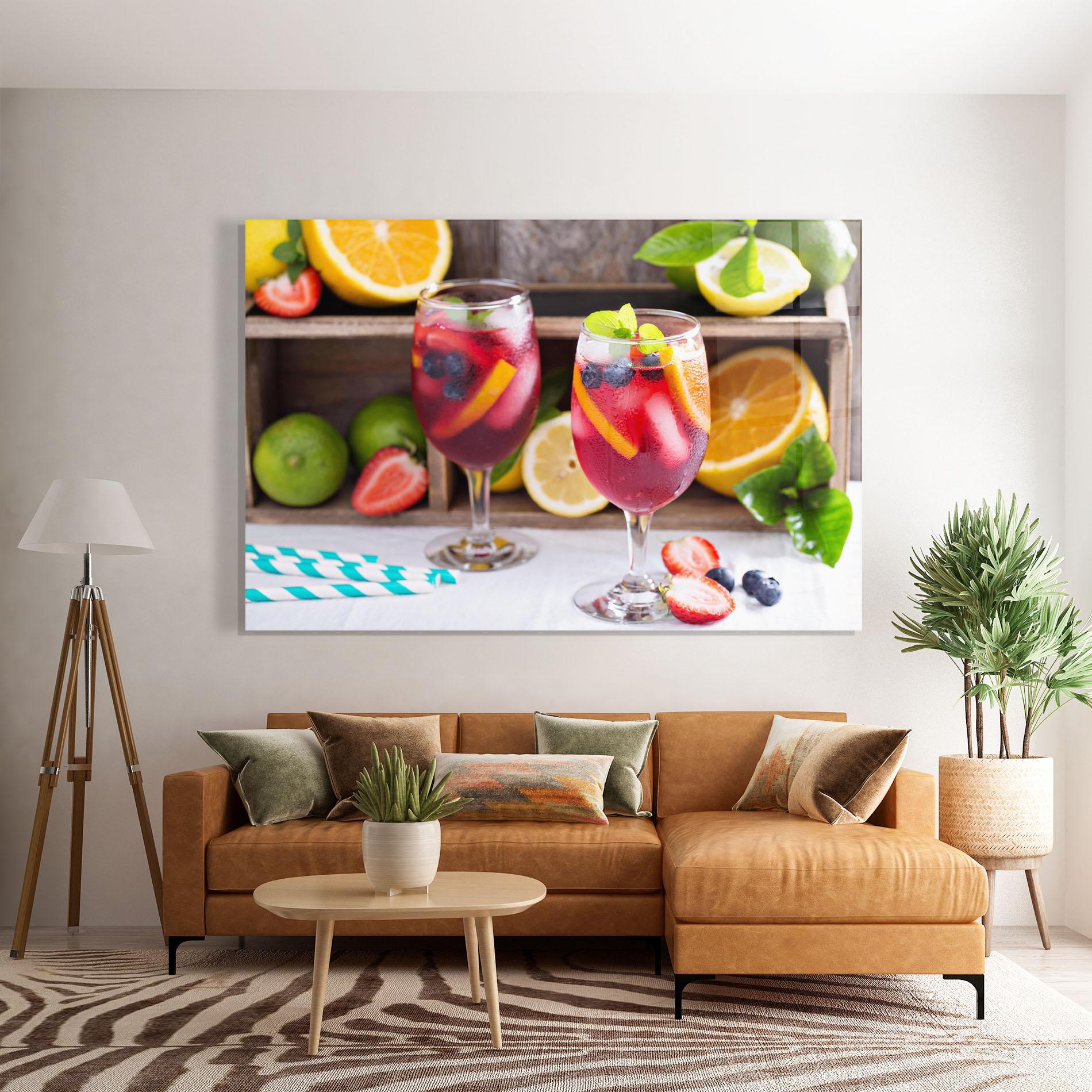 Tablou Sticla Colorful Summer Drink mockup 7