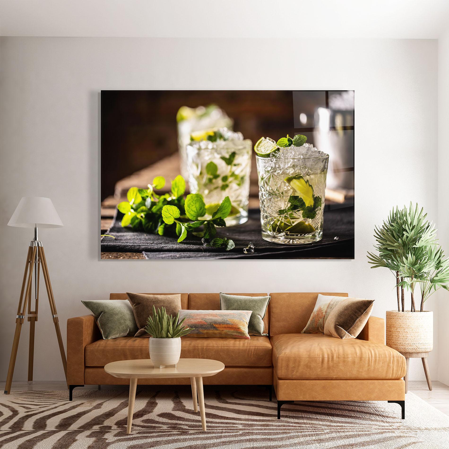 Tablou Sticla Fresh Mint Lime mockup 7