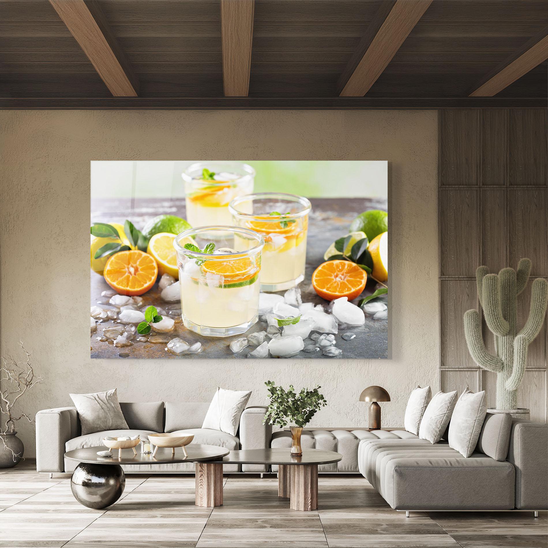 Tablou Sticla Citrus Fruit Lemonade mockup 8