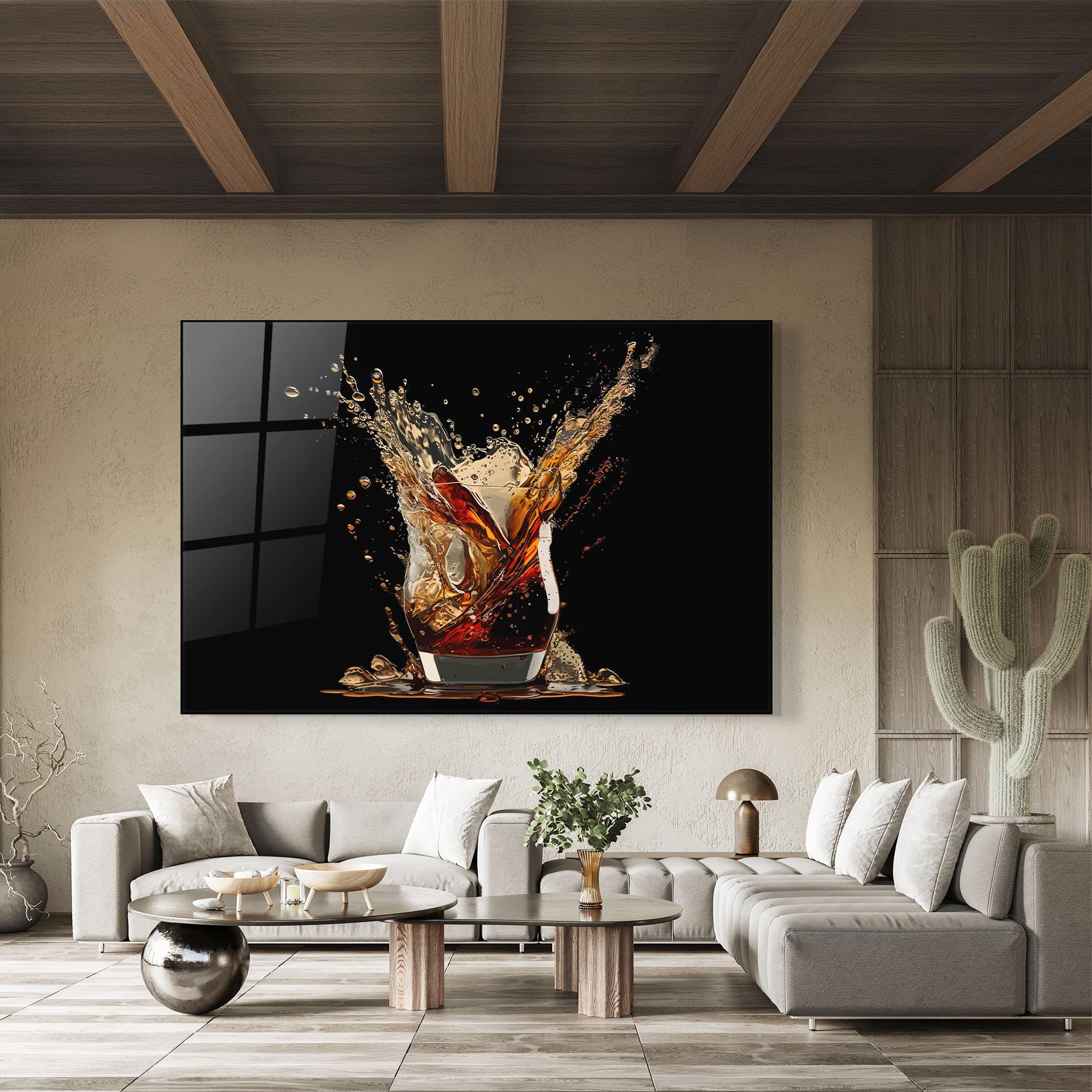 Tablou Sticla Cola Splash mockup 8