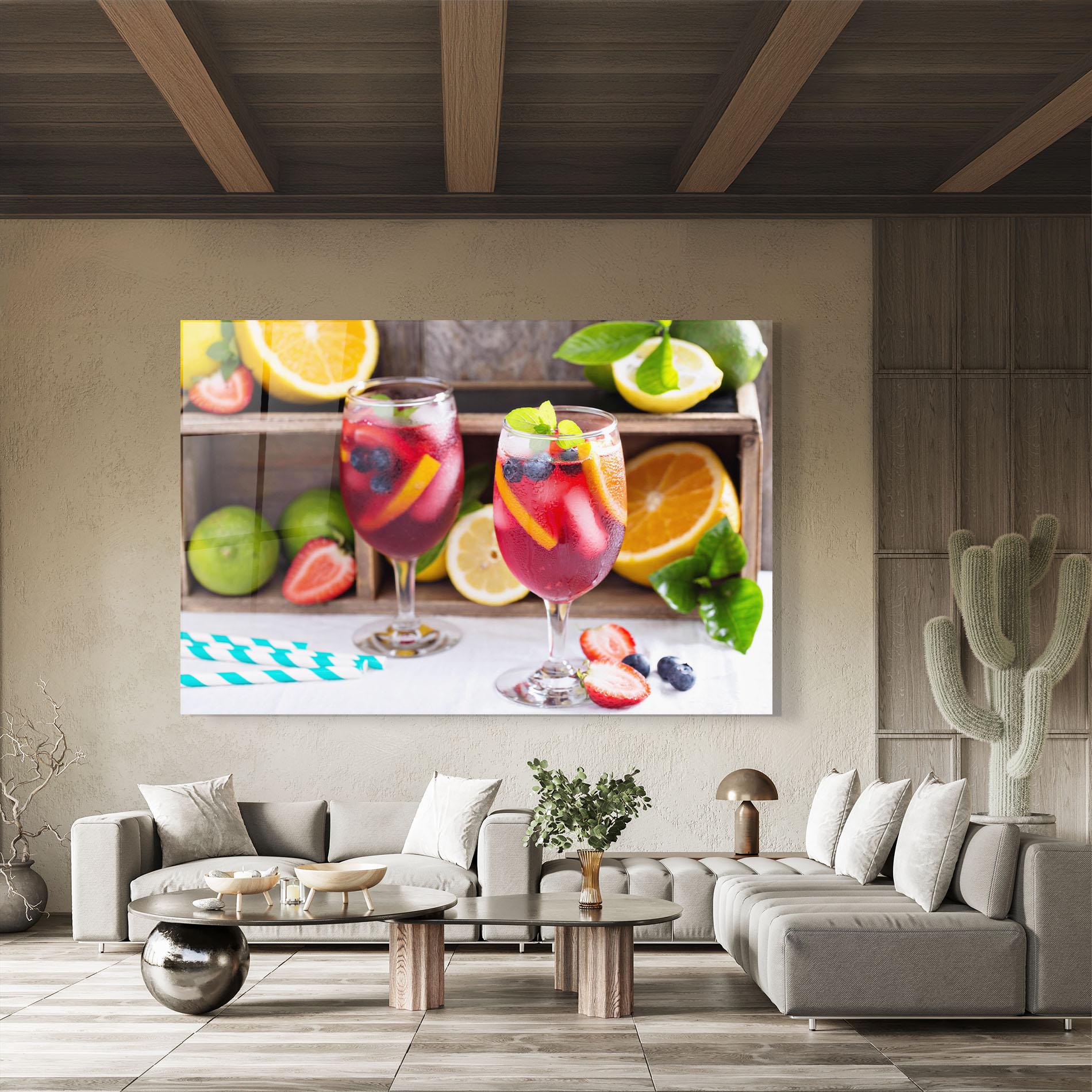 Tablou Sticla Colorful Summer Drink mockup 8