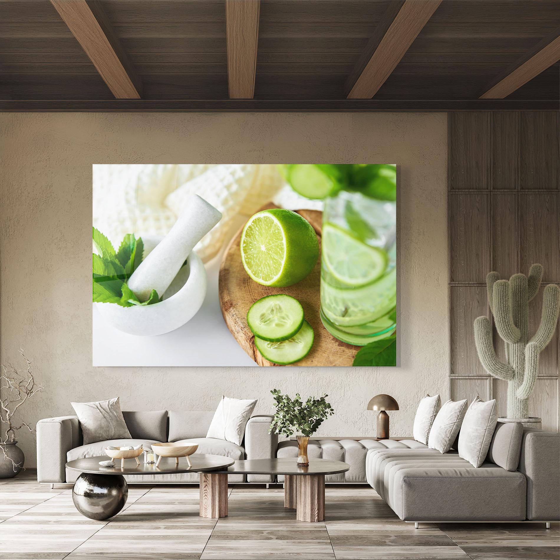 Tablou Sticla Detox Drink Lemonade mockup 8