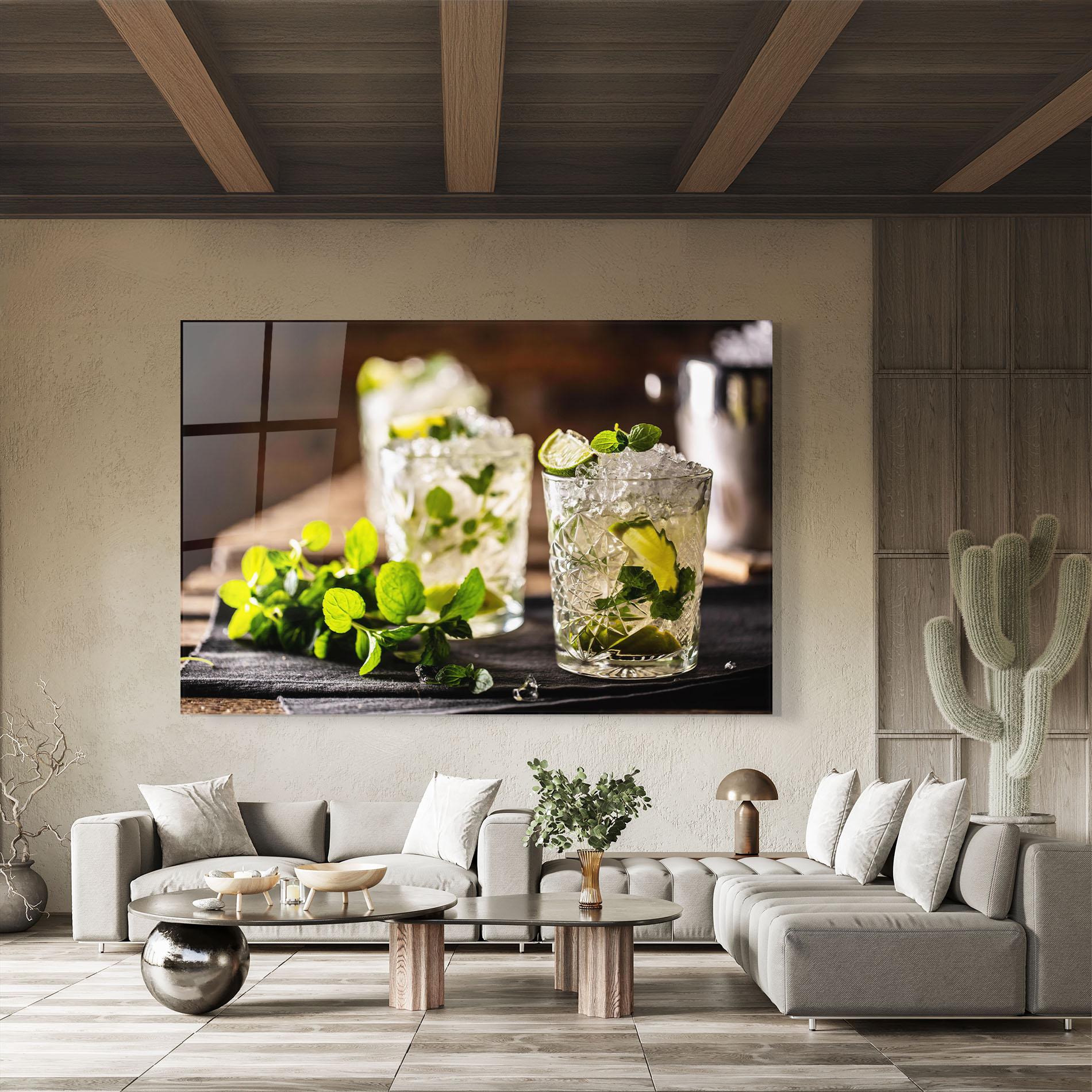 Tablou Sticla Fresh Mint Lime mockup 8