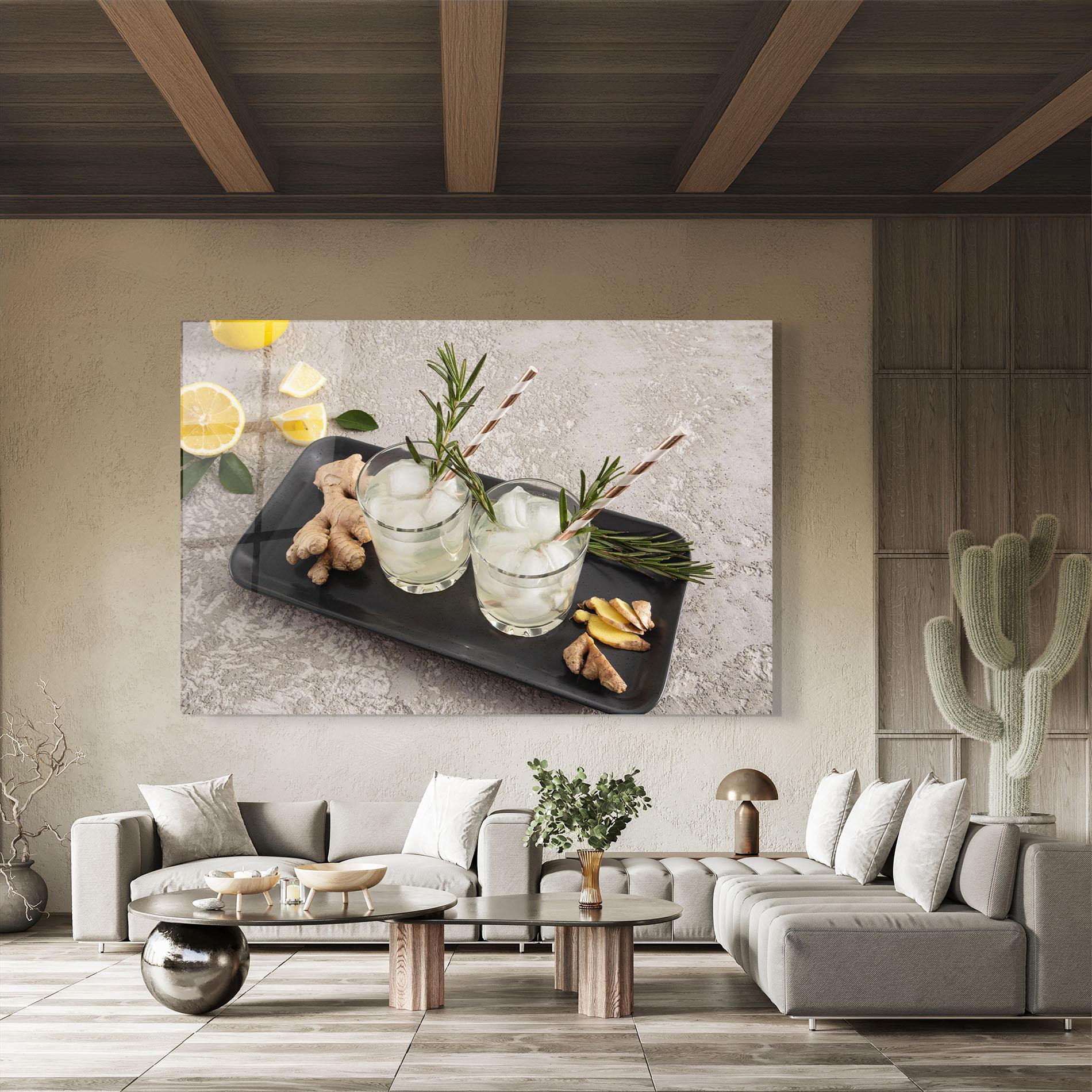 Tablou Sticla Ginger Lemonade Drink mockup 8