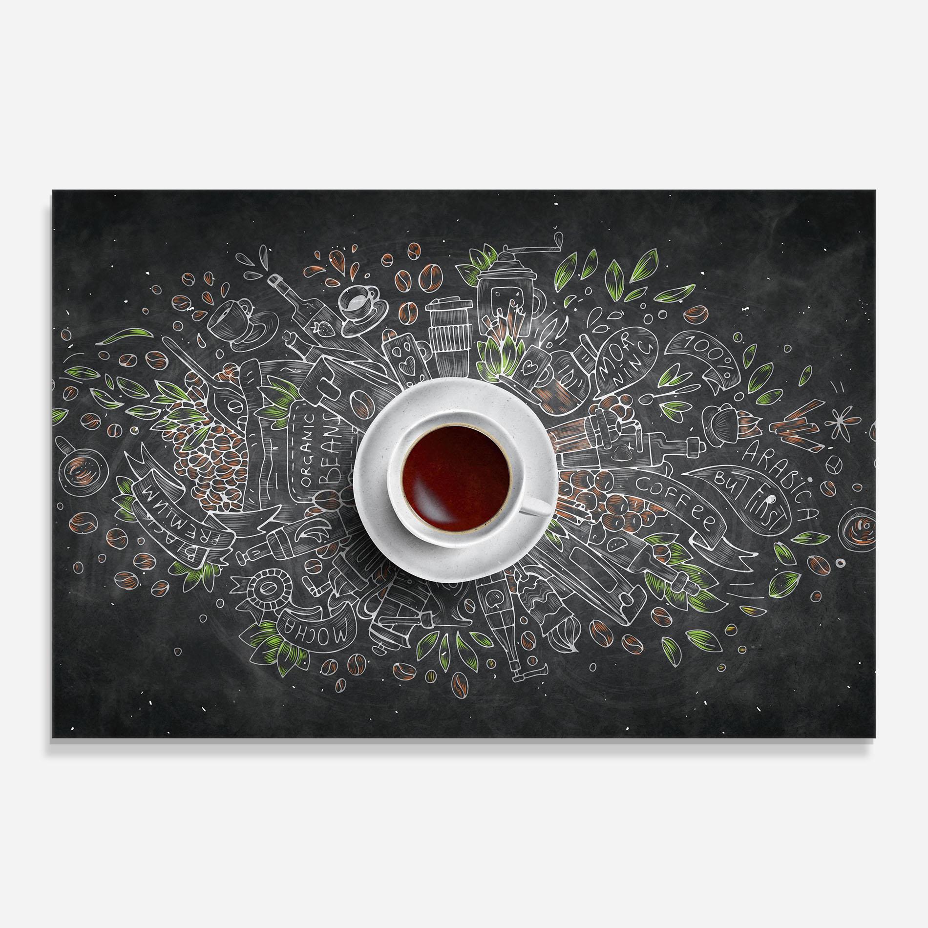 Tablou Sticla Black Board Coffee mockup 0