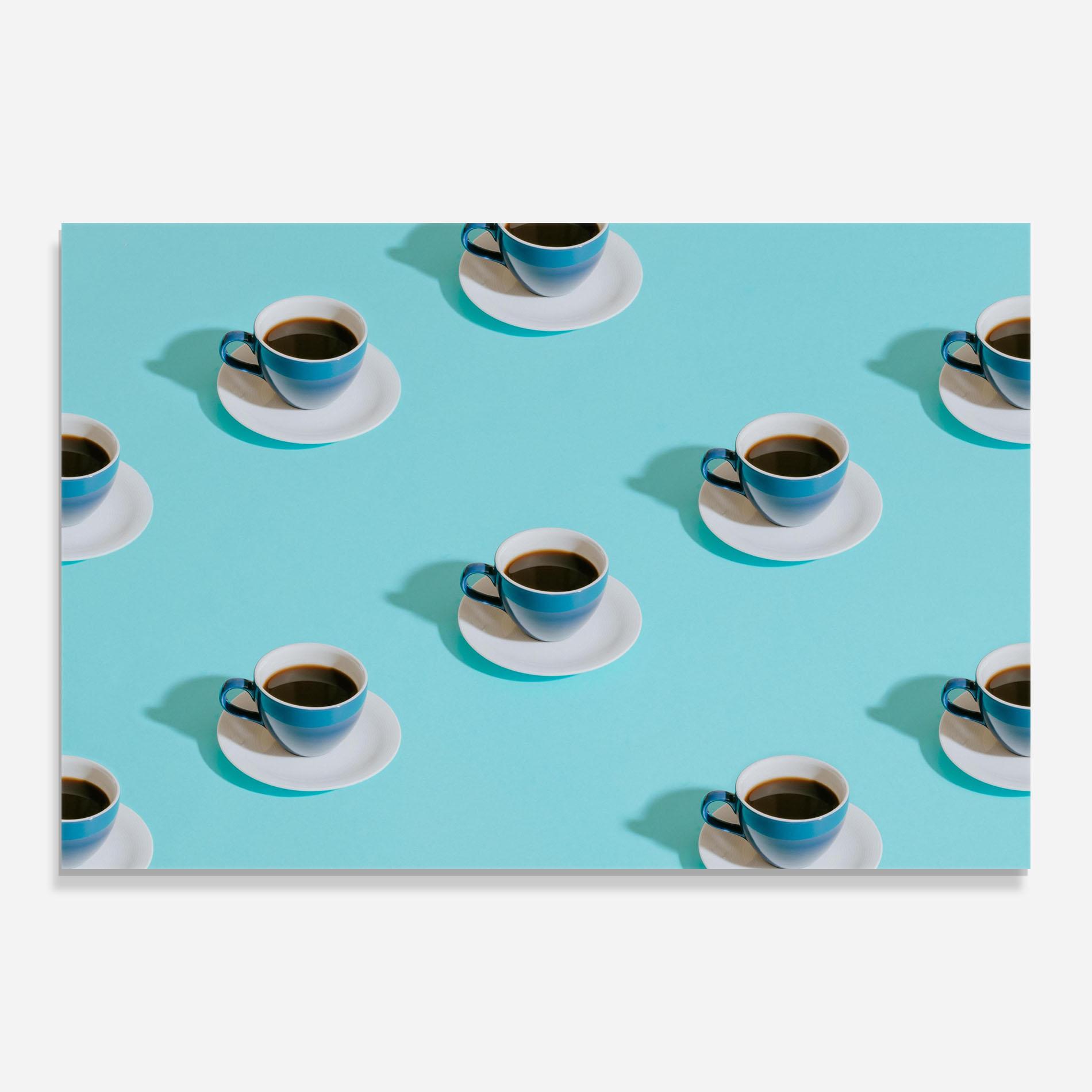 Tablou Sticla Blue Cup Of Coffe mockup 0