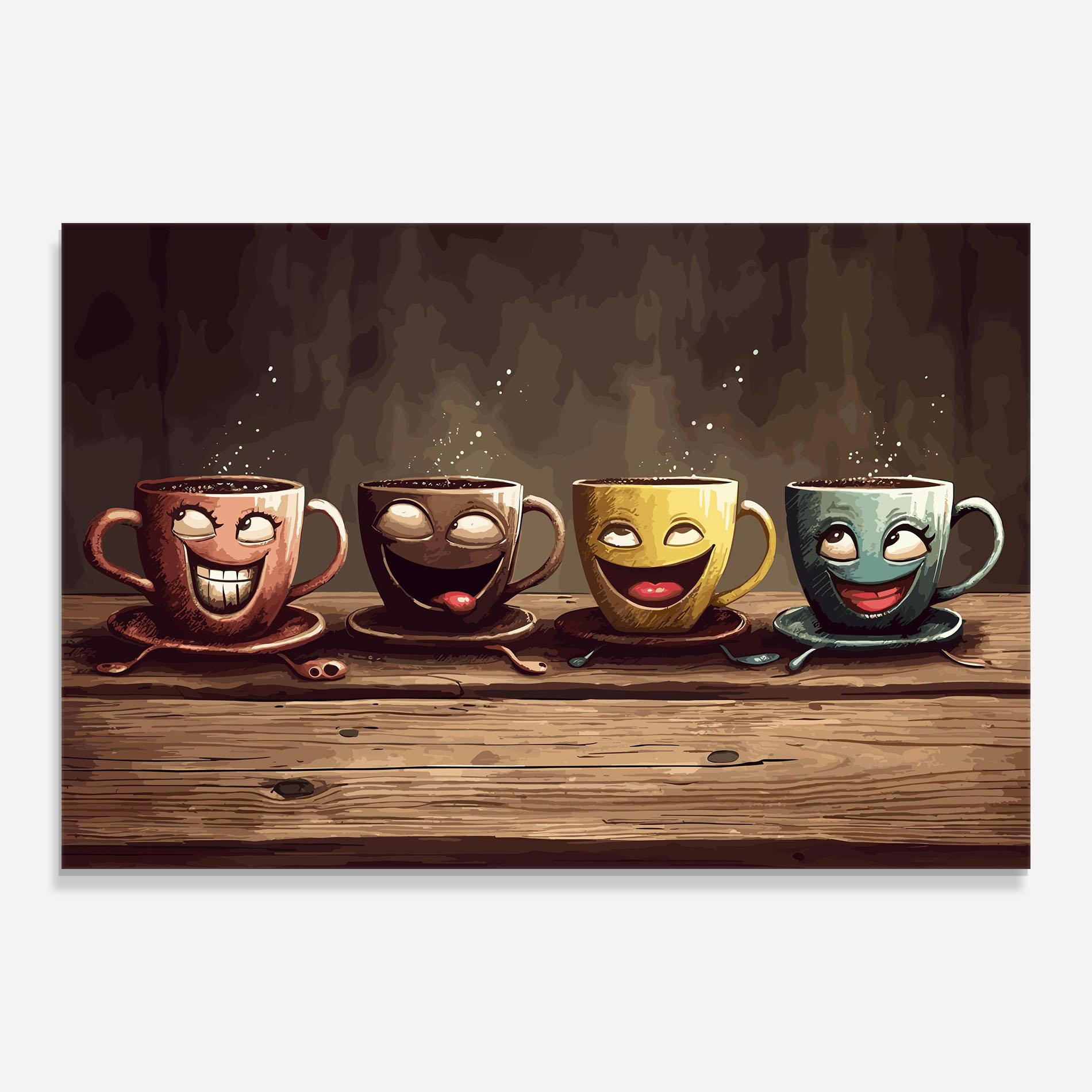 Tablou Sticla Coffee Faces mockup 0