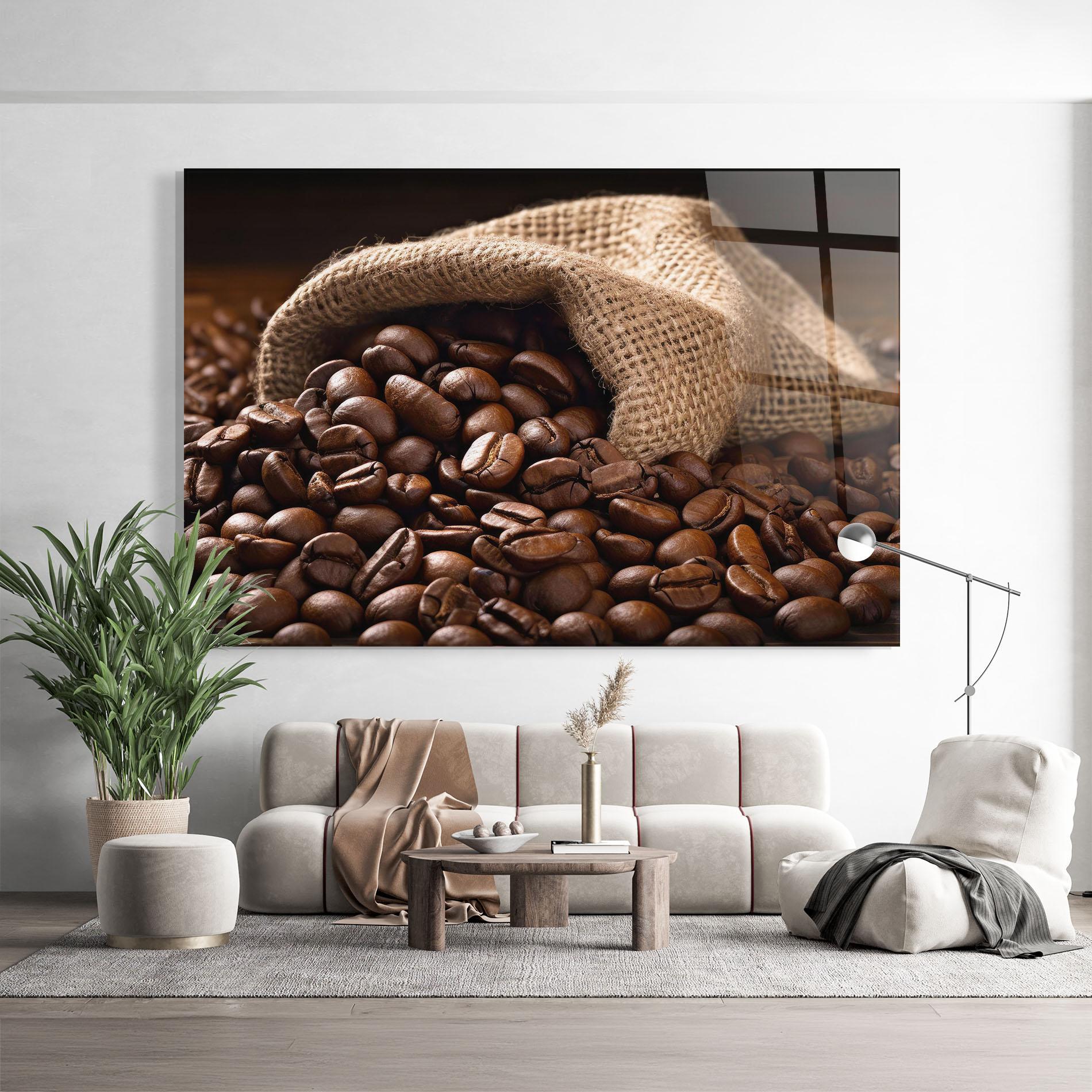 Tablou Sticla Bag Of Coffee Beans mockup 9