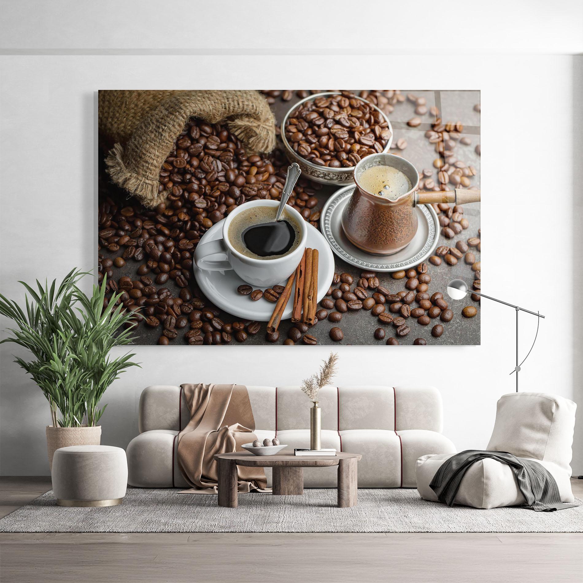 Tablou Sticla Black Coffee Bean mockup 9