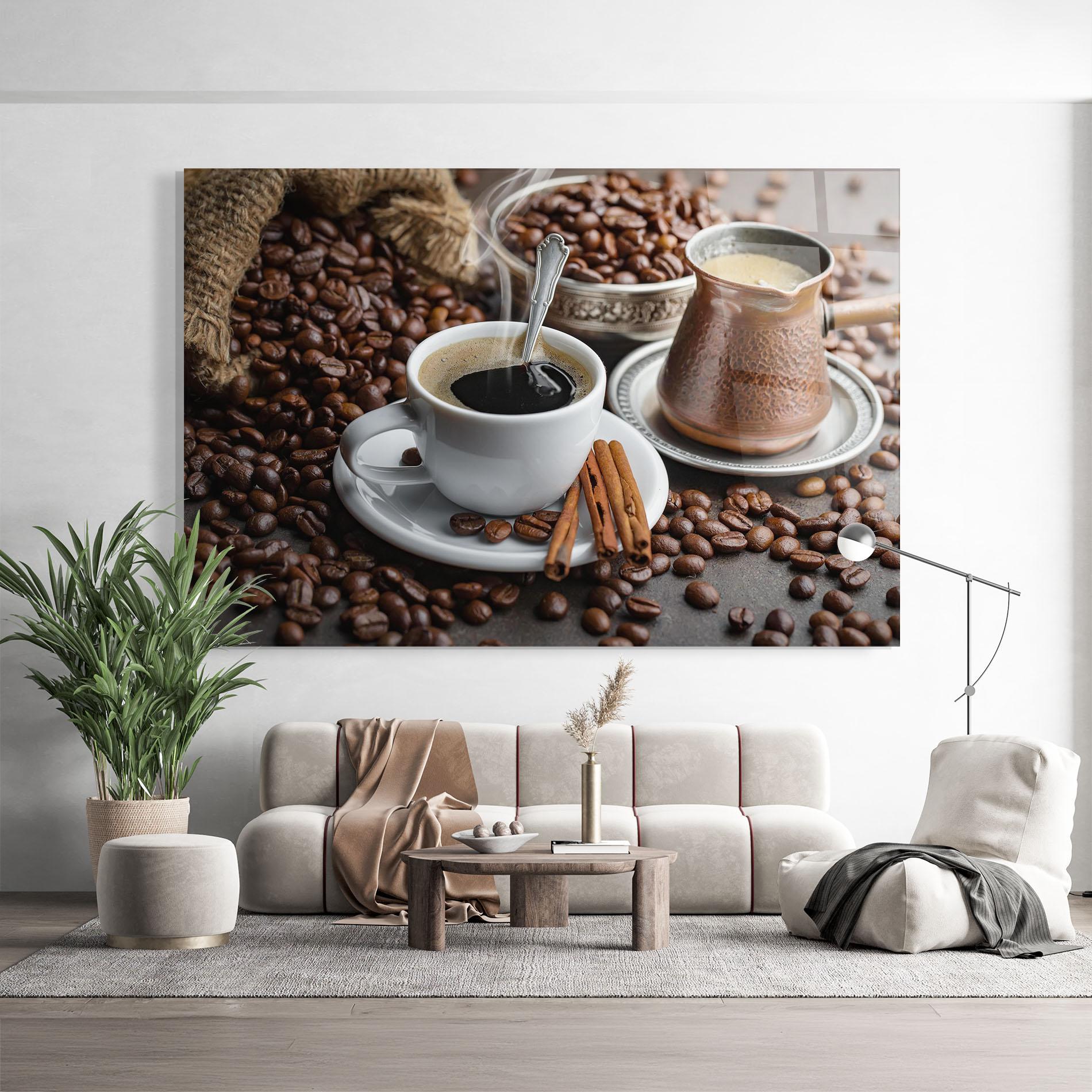 Tablou Sticla Black Coffee Beans mockup 9