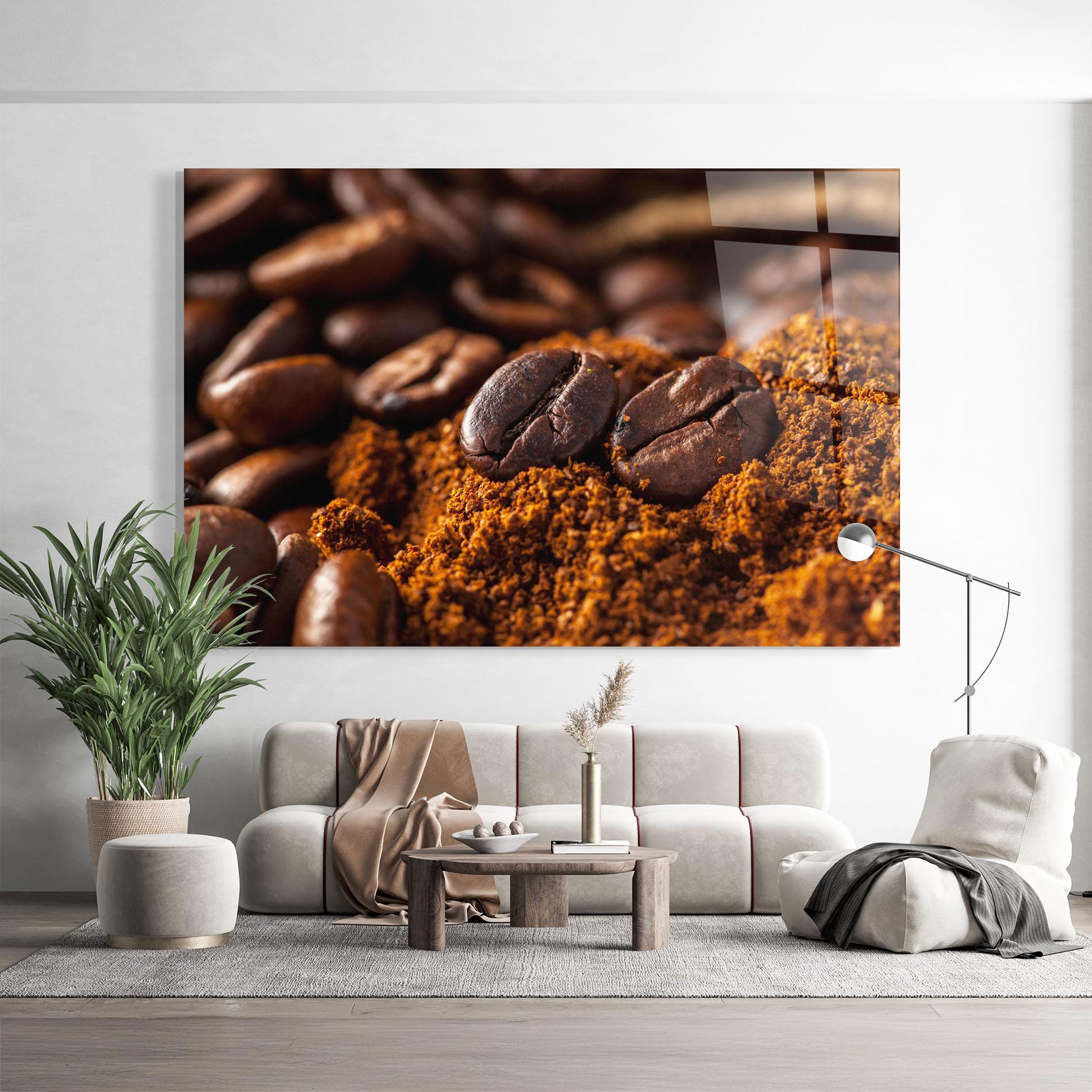Tablou Sticla Close Up Coffee Beans mockup 9