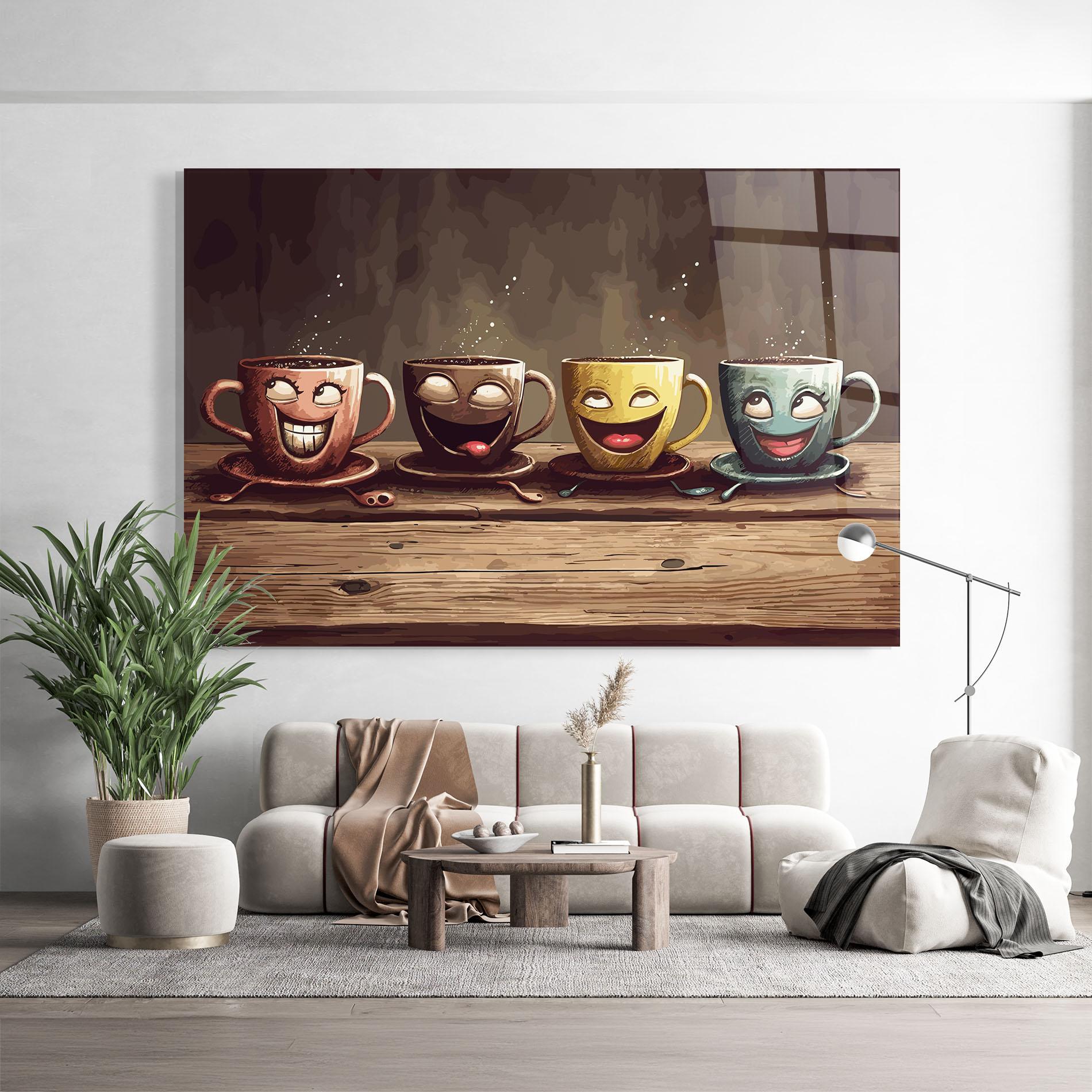 Tablou Sticla Coffee Faces mockup 9