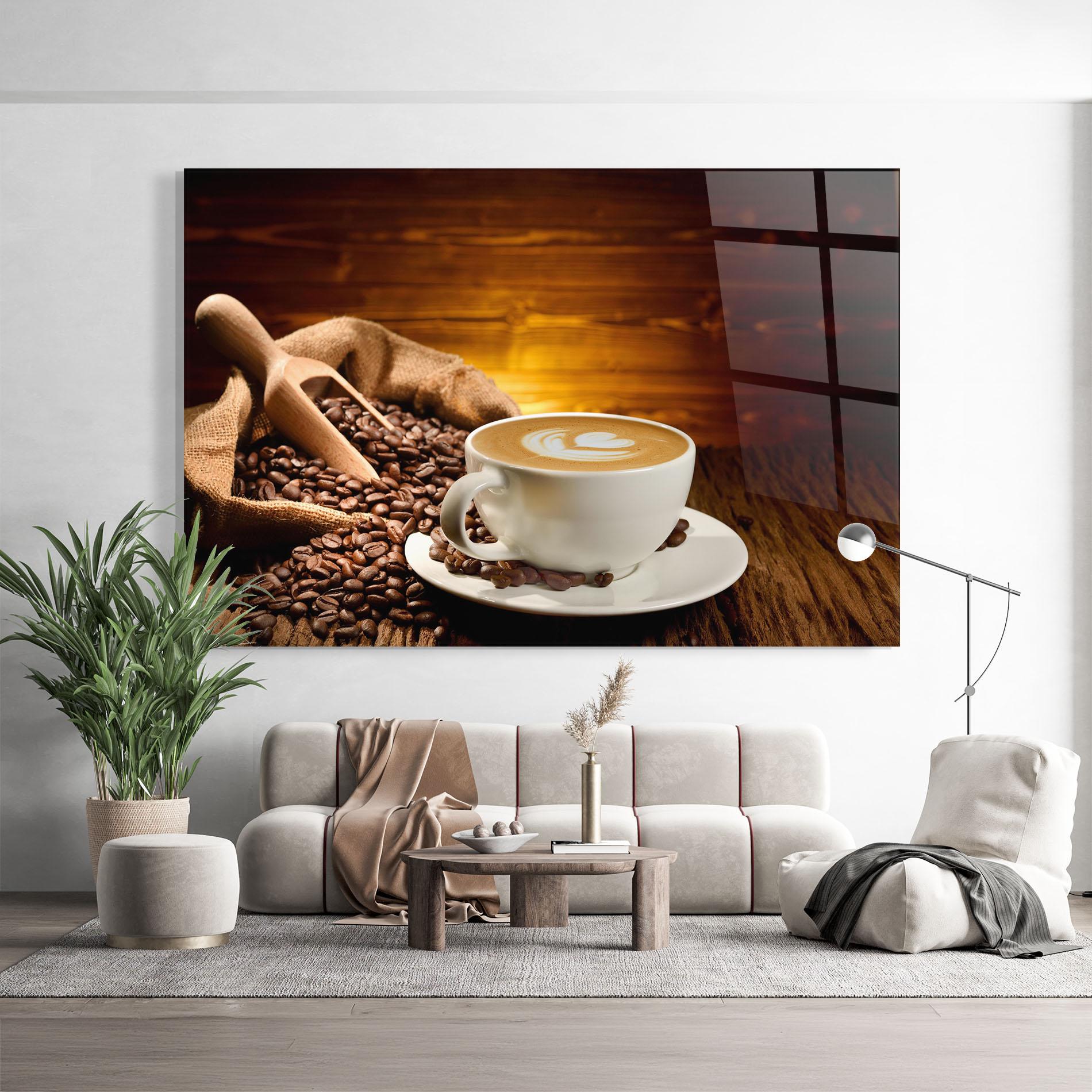 Tablou Sticla Latte Coffee mockup 9
