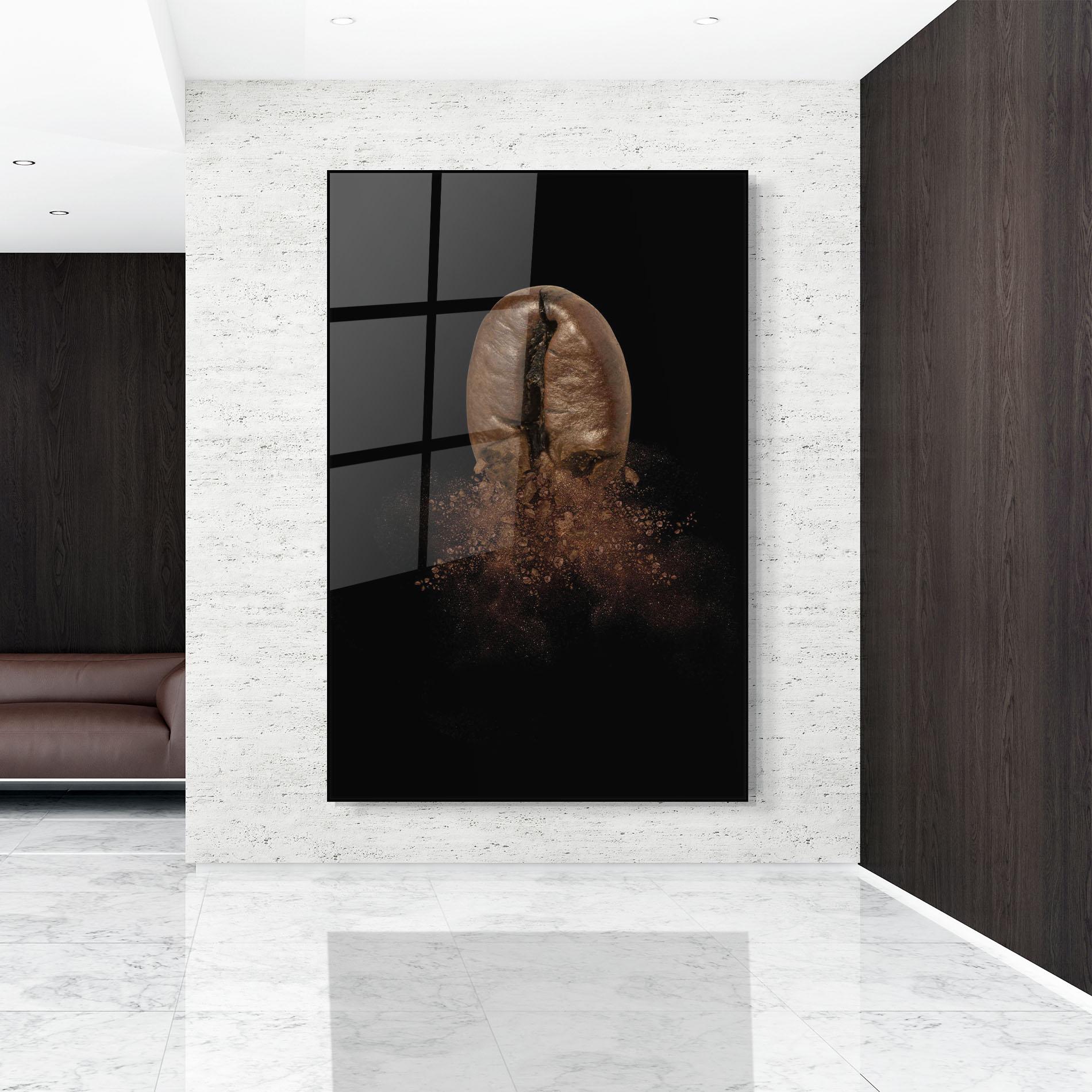 Tablou Sticla Coffee Bean Explosion mockup 9