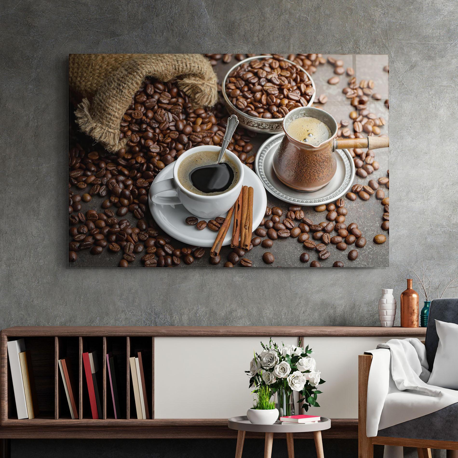 Tablou Sticla Black Coffee Bean mockup 2
