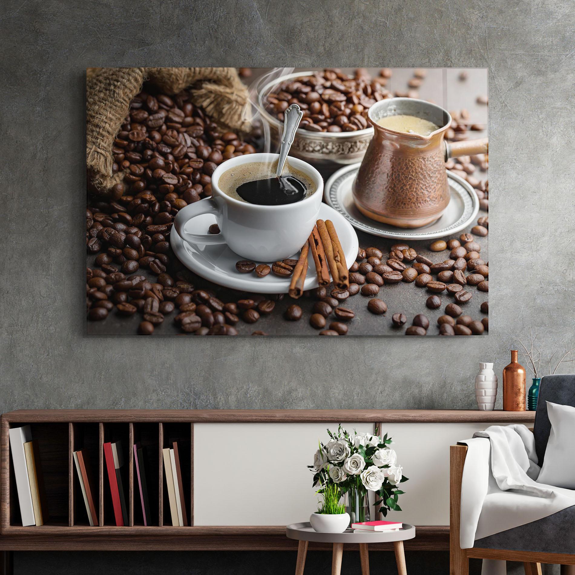 Tablou Sticla Black Coffee Beans mockup 2