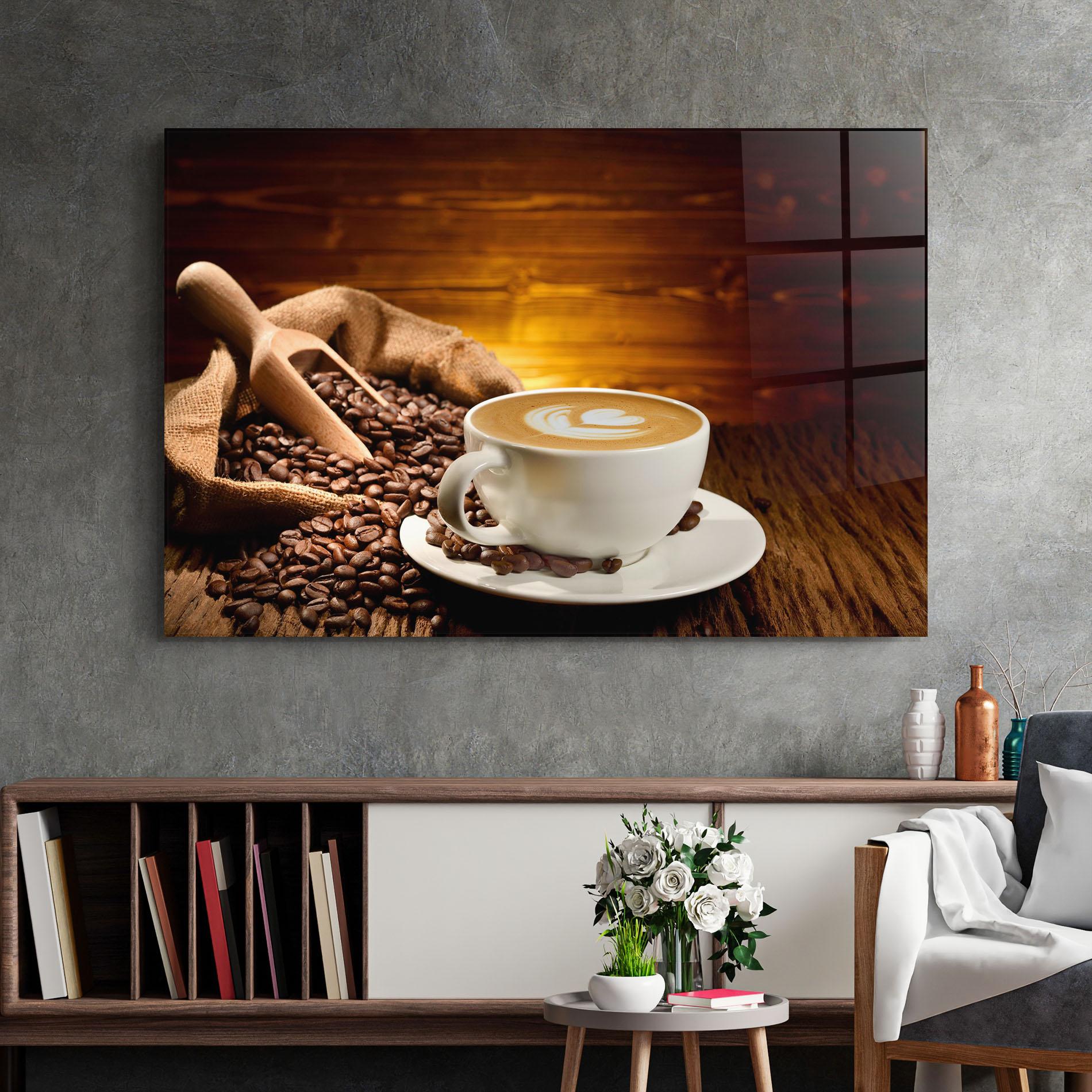 Tablou Sticla Latte Coffee mockup 2