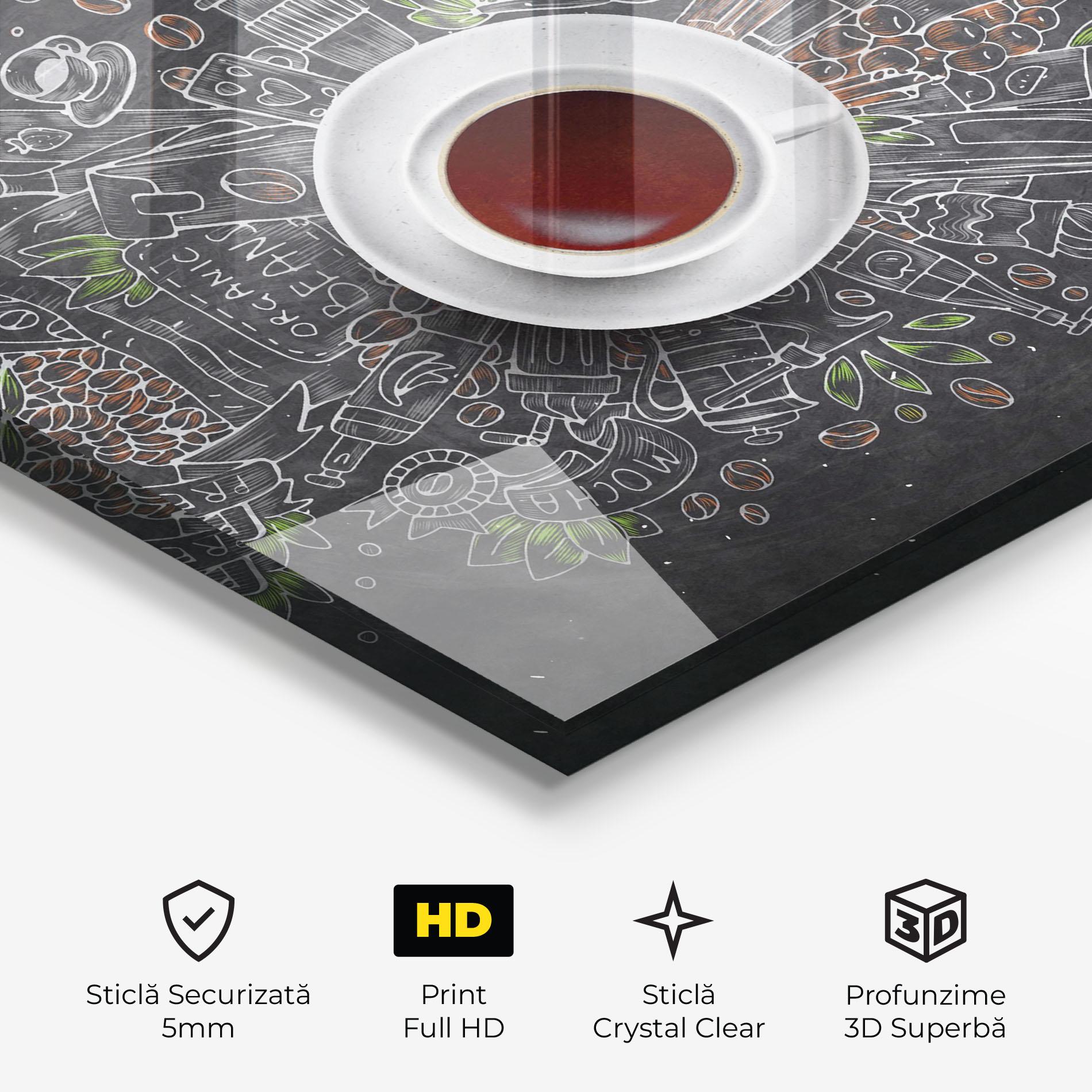 Tablou Sticla Black Board Coffee mockup 3