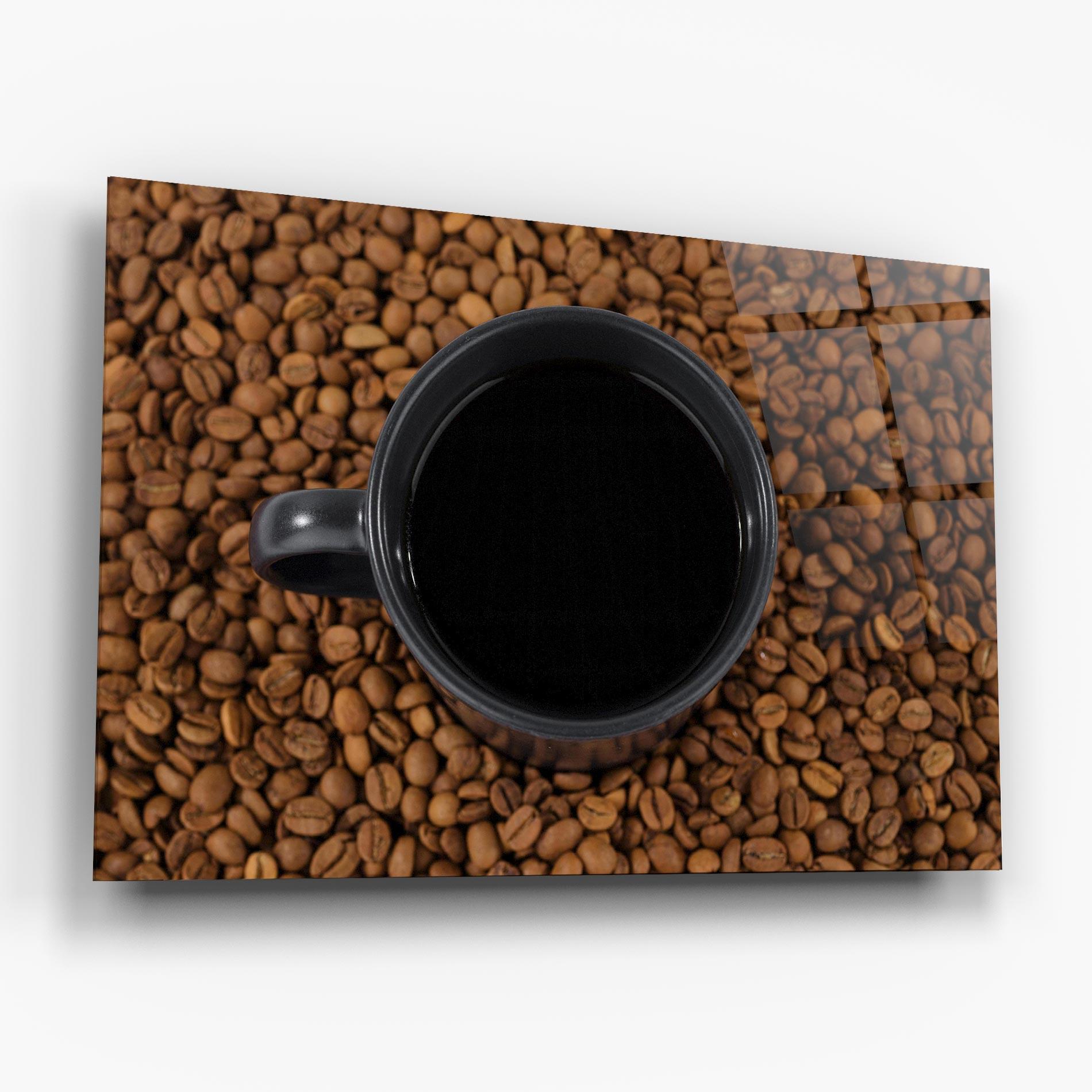 Tablou Sticla Black Cup Of Coffee mockup 6
