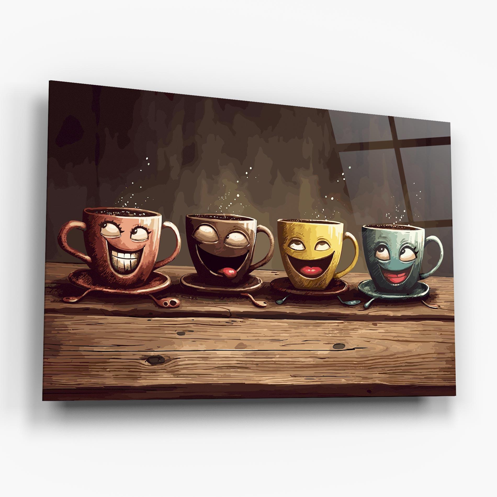 Tablou Sticla Coffee Faces mockup 6