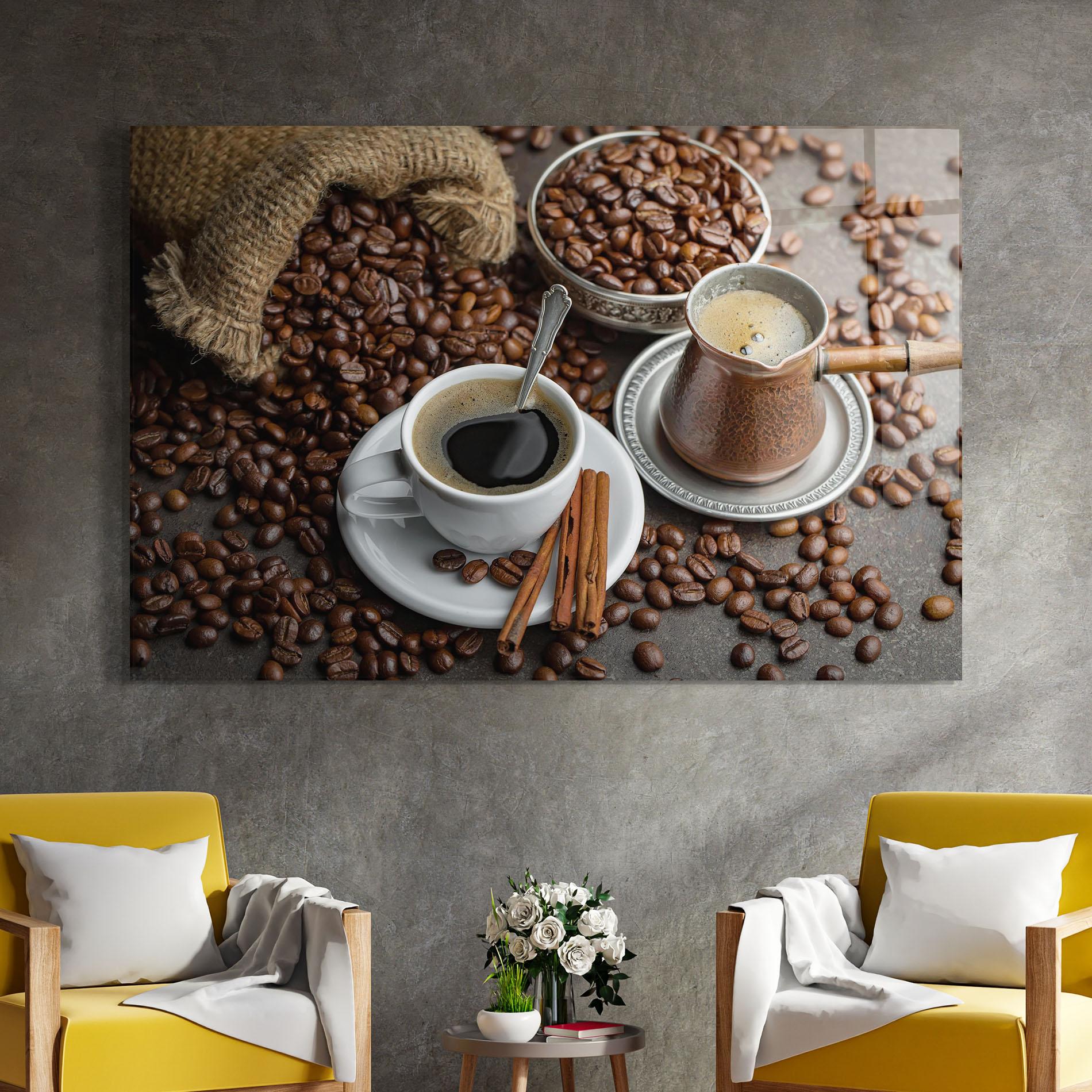 Tablou Sticla Black Coffee Bean mockup 4