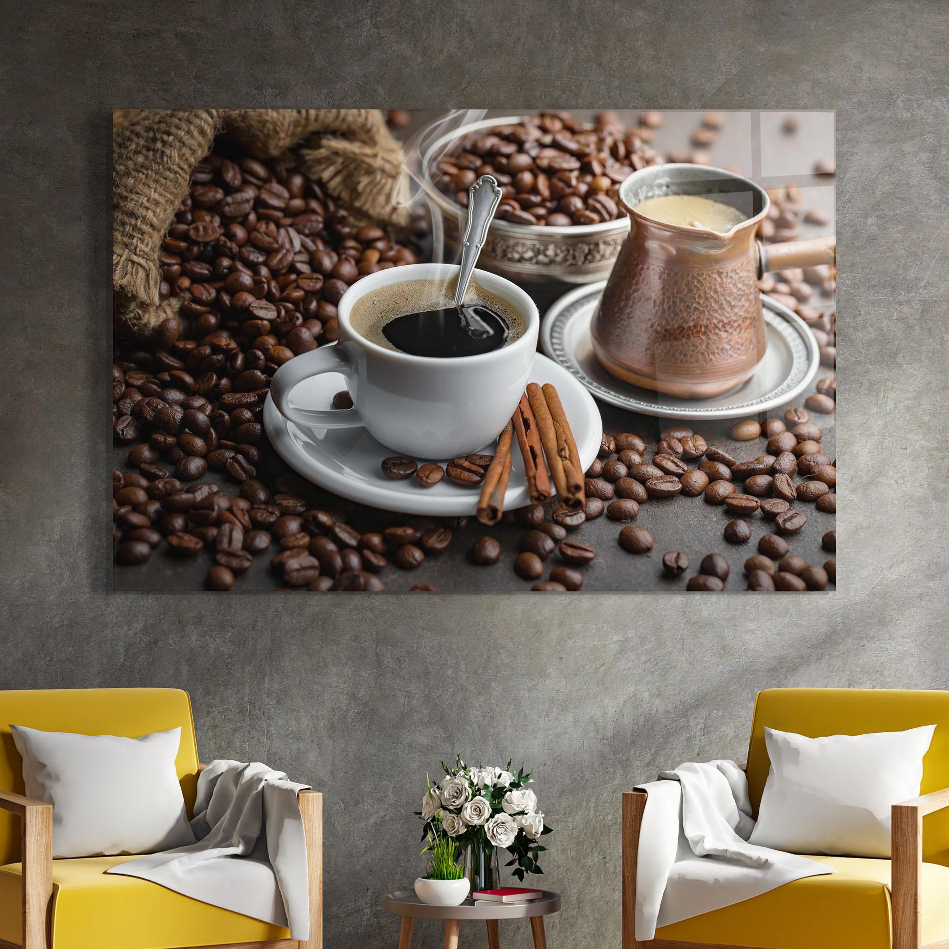 Tablou Sticla Black Coffee Beans mockup 4