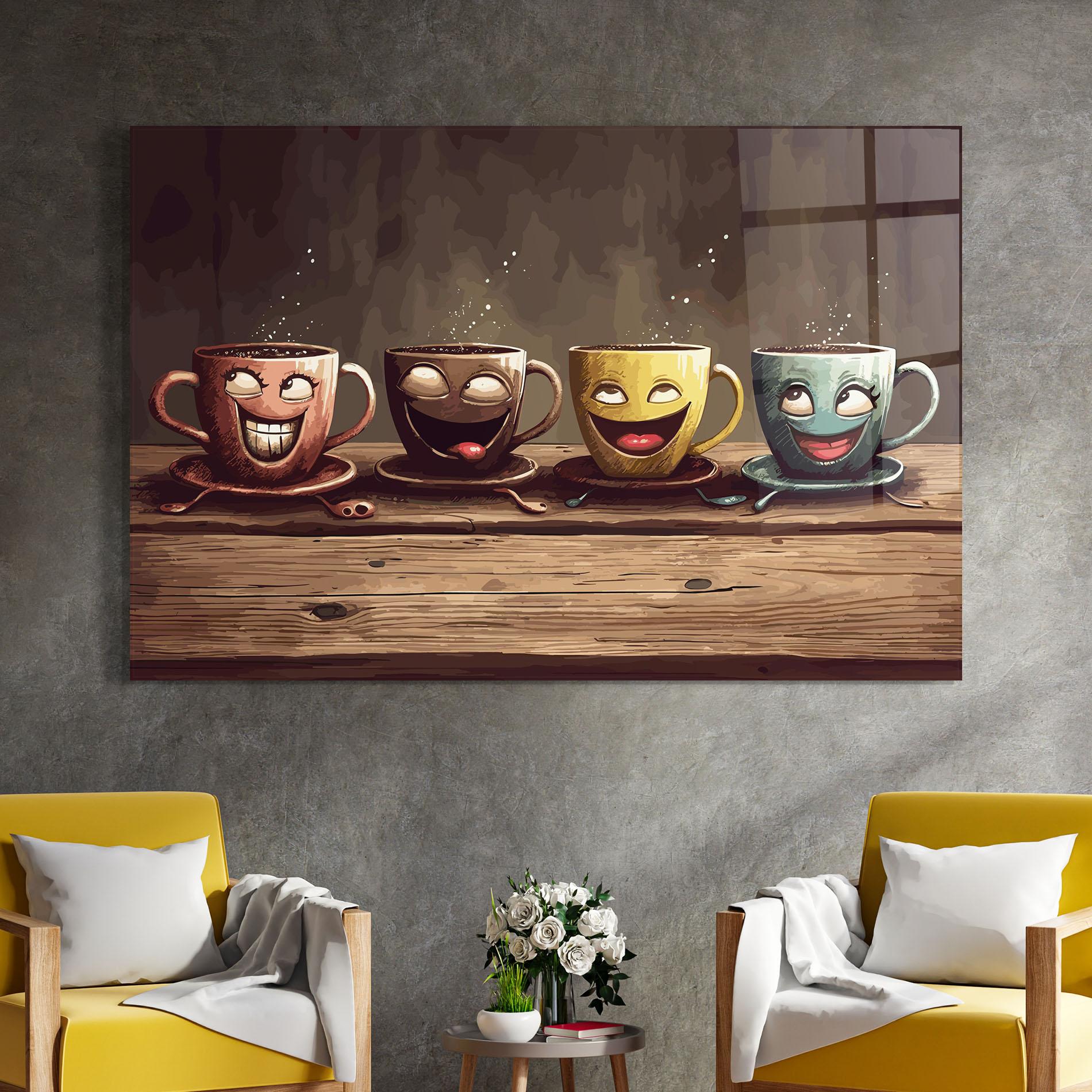 Tablou Sticla Coffee Faces mockup 4