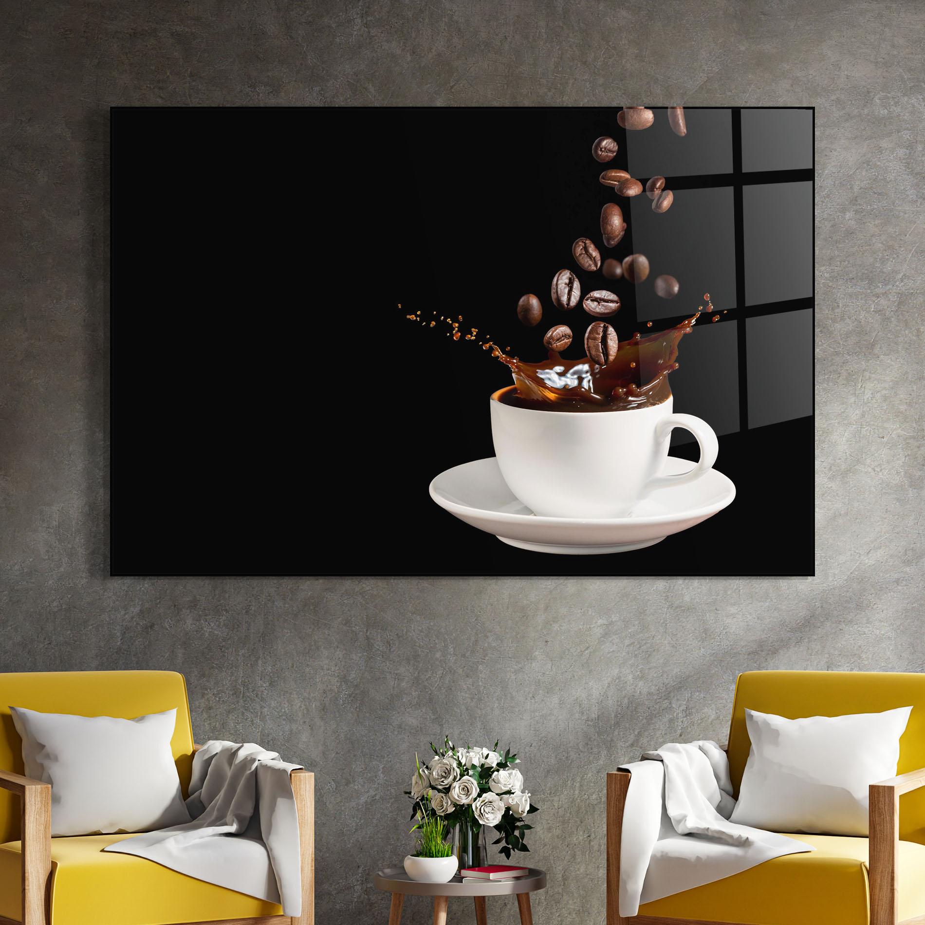 Tablou Sticla Coffee Splashes mockup 4