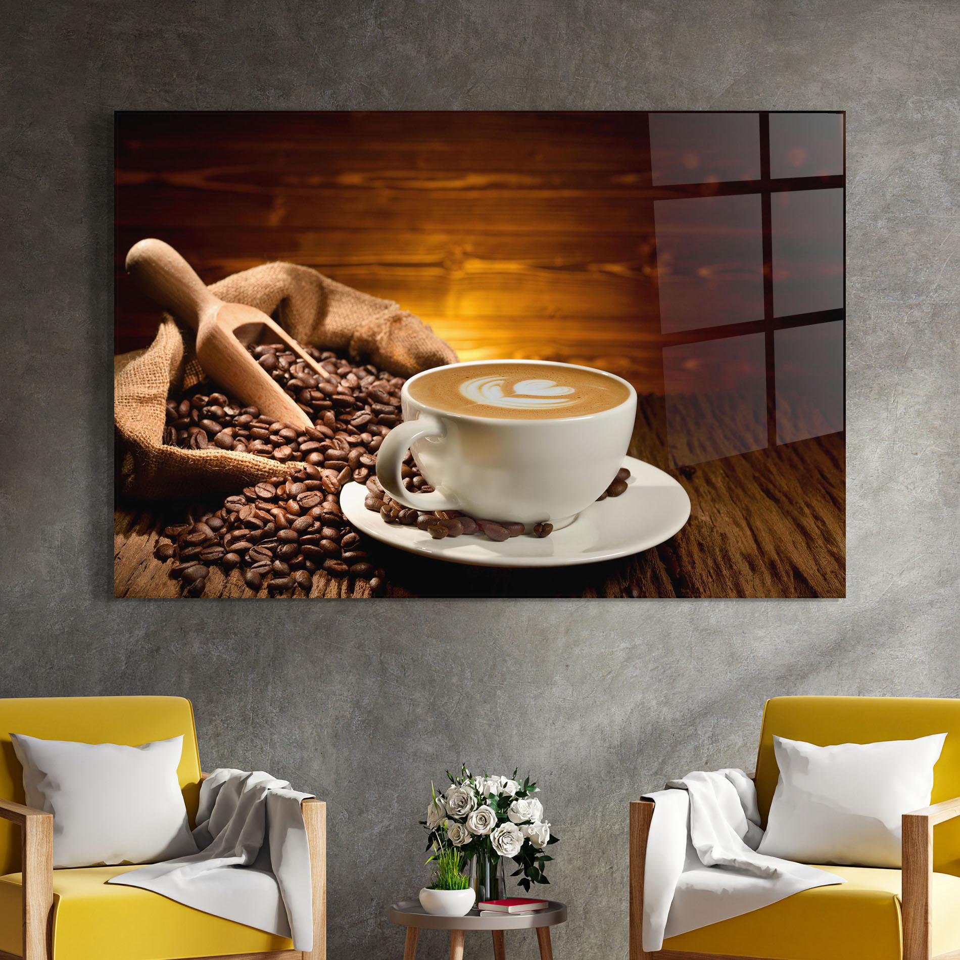 Tablou Sticla Latte Coffee mockup 4
