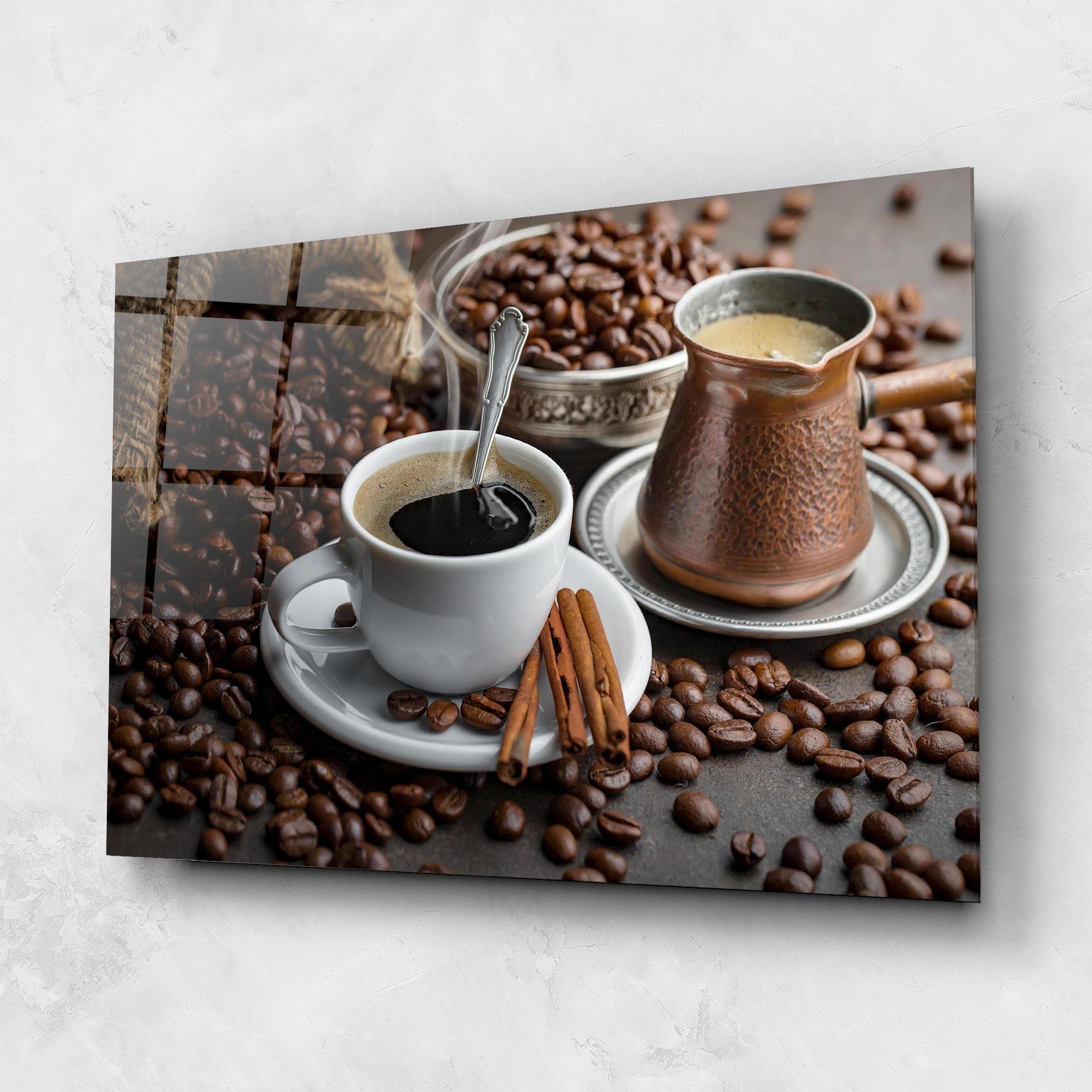 Tablou Sticla Black Coffee Beans mockup 1